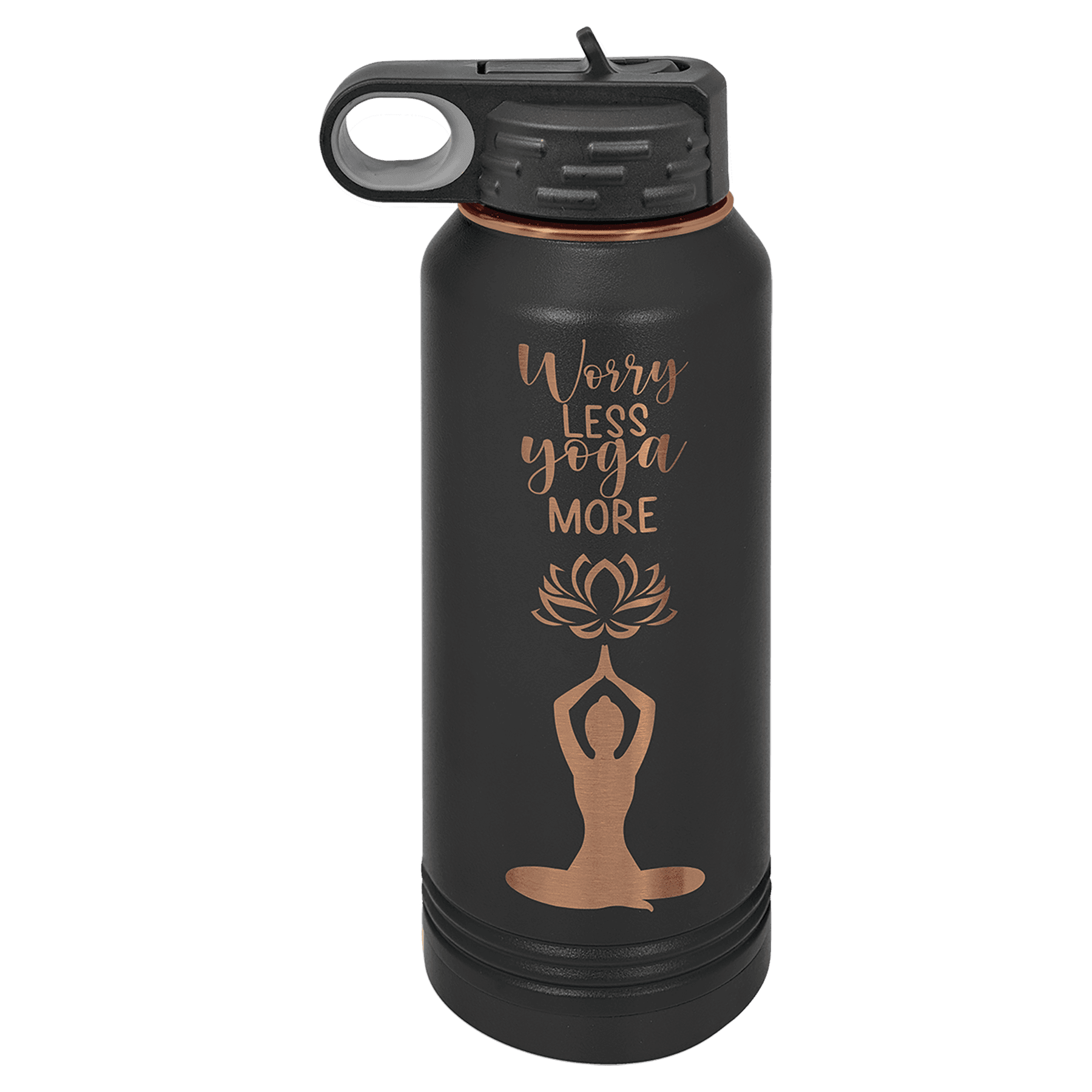 Polar Camel 32 oz. Black/Rose Gold Water Bottle