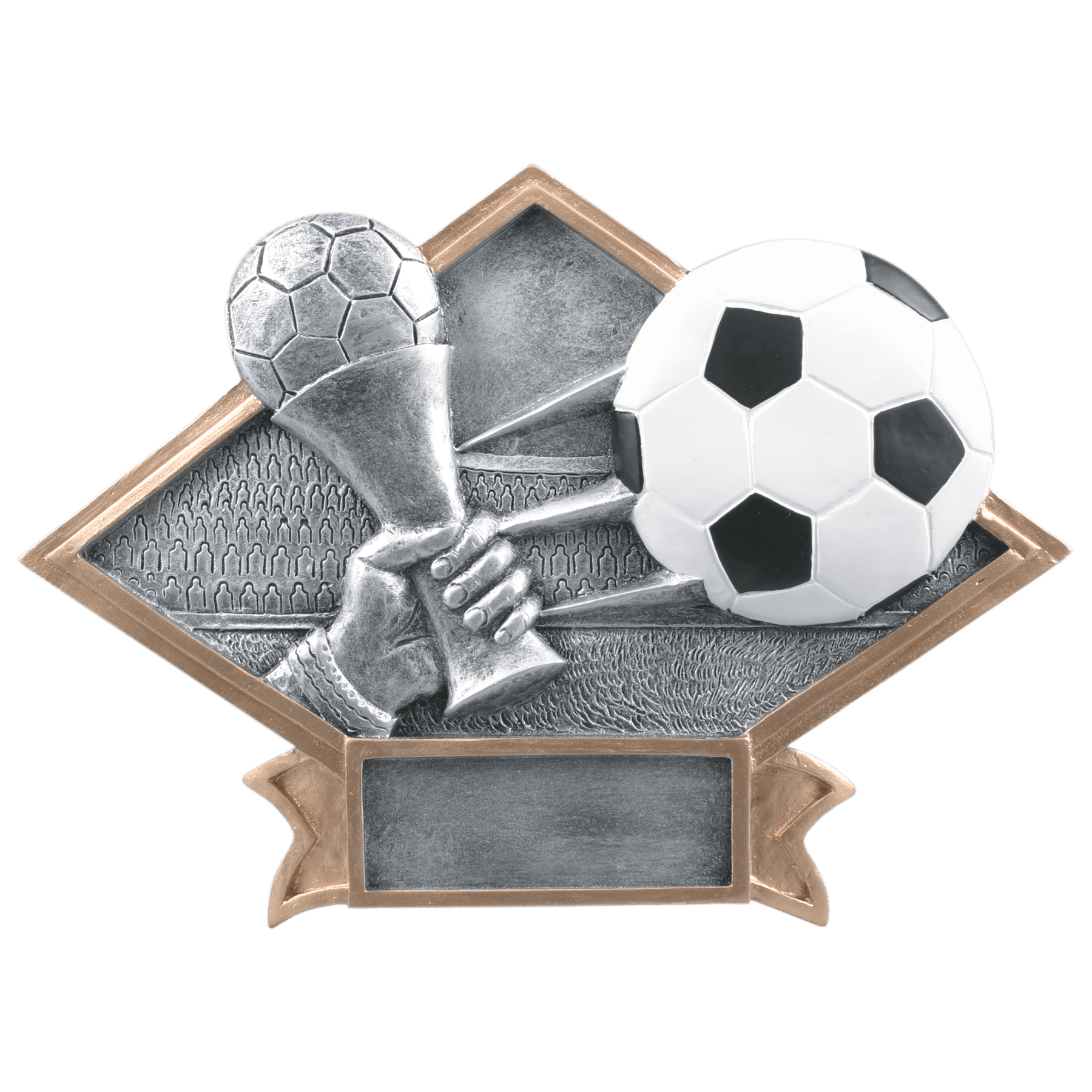 8 1/2" x 6" Soccer Diamond Plate Resin