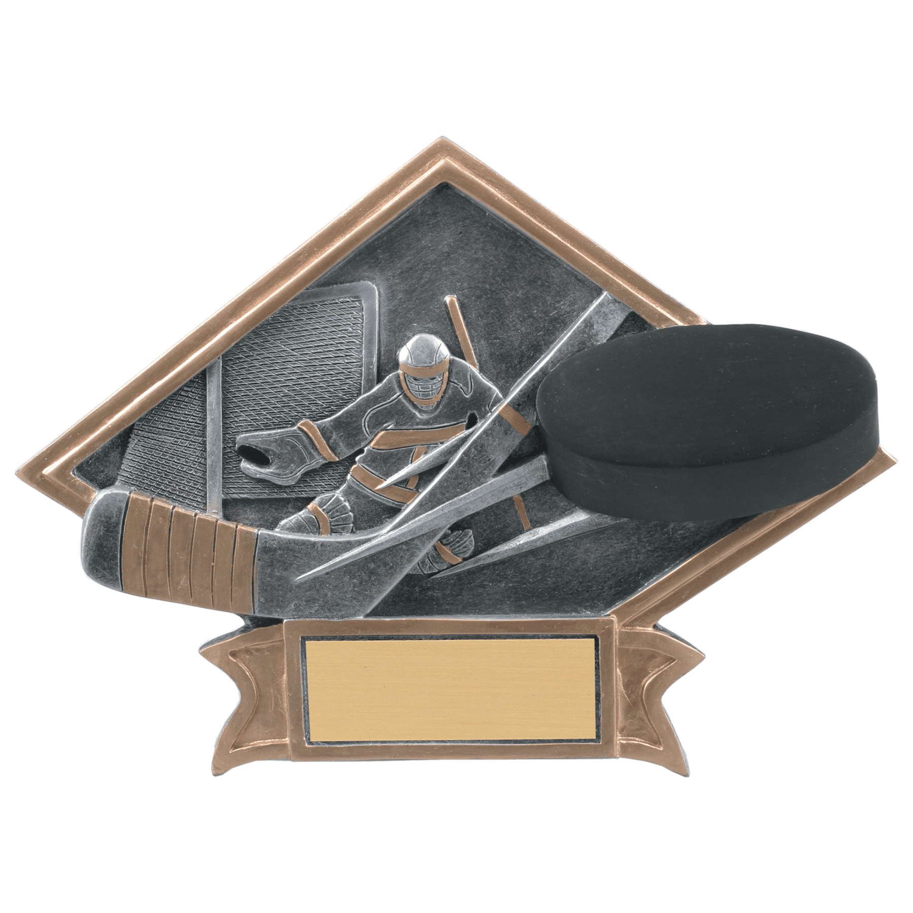 8 1/2" x 6" Hockey Diamond Plate Resin