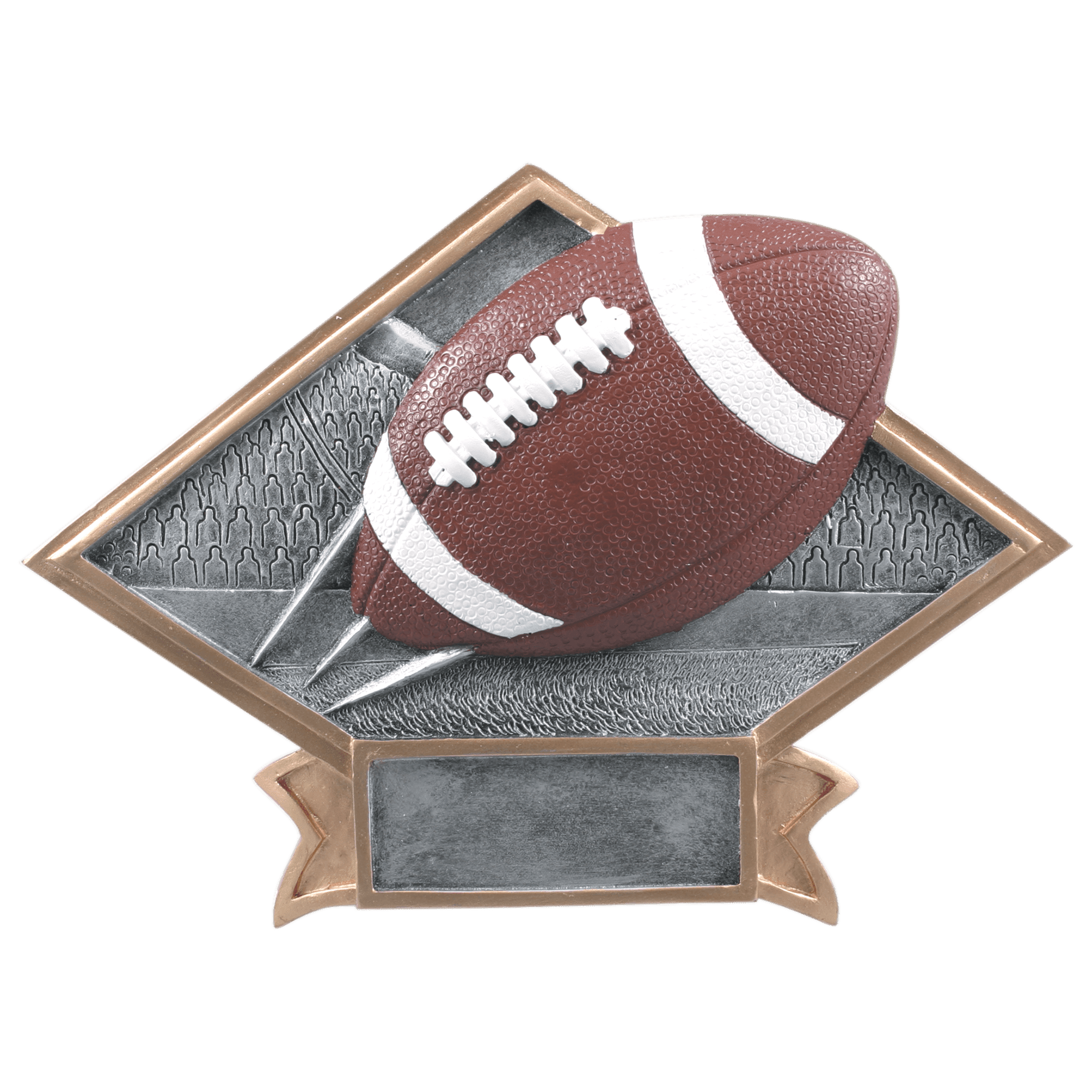 8 1/2" x 6" Football Diamond Plate Resin