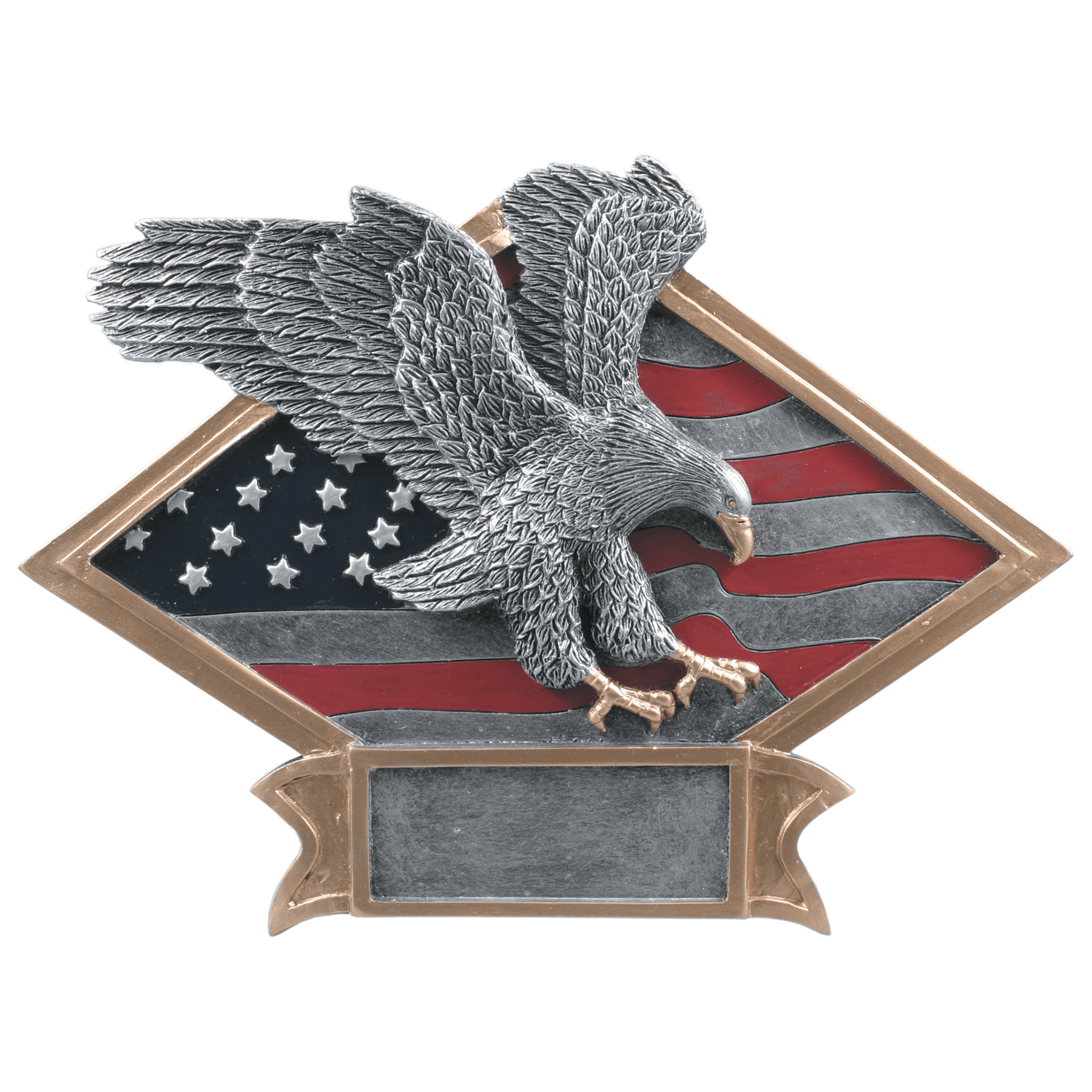 8 1/2" x 6" Eagle Diamond Plate Resin
