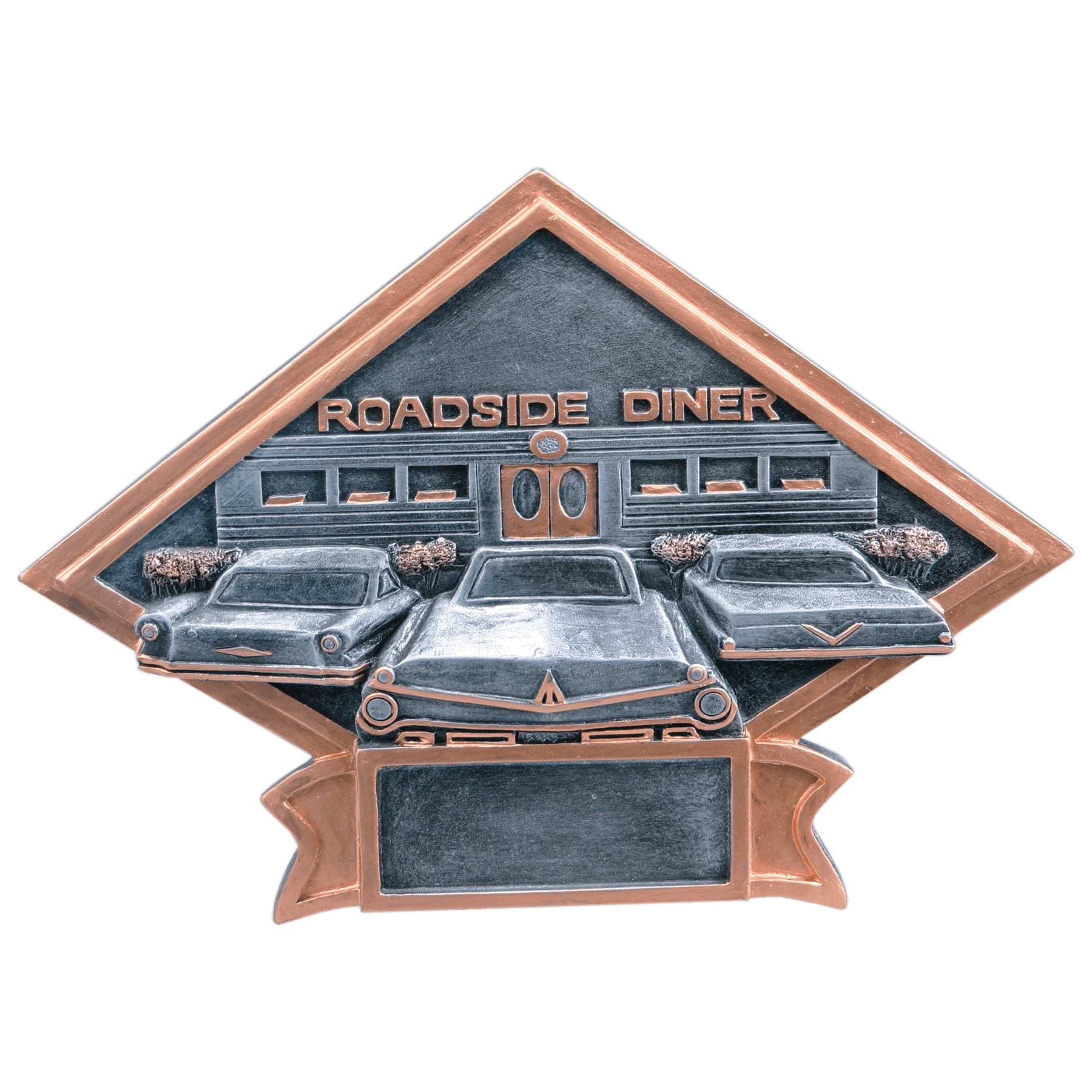 8 1/2" x 6" Car Show/50s Theme Diamond Plate Resin