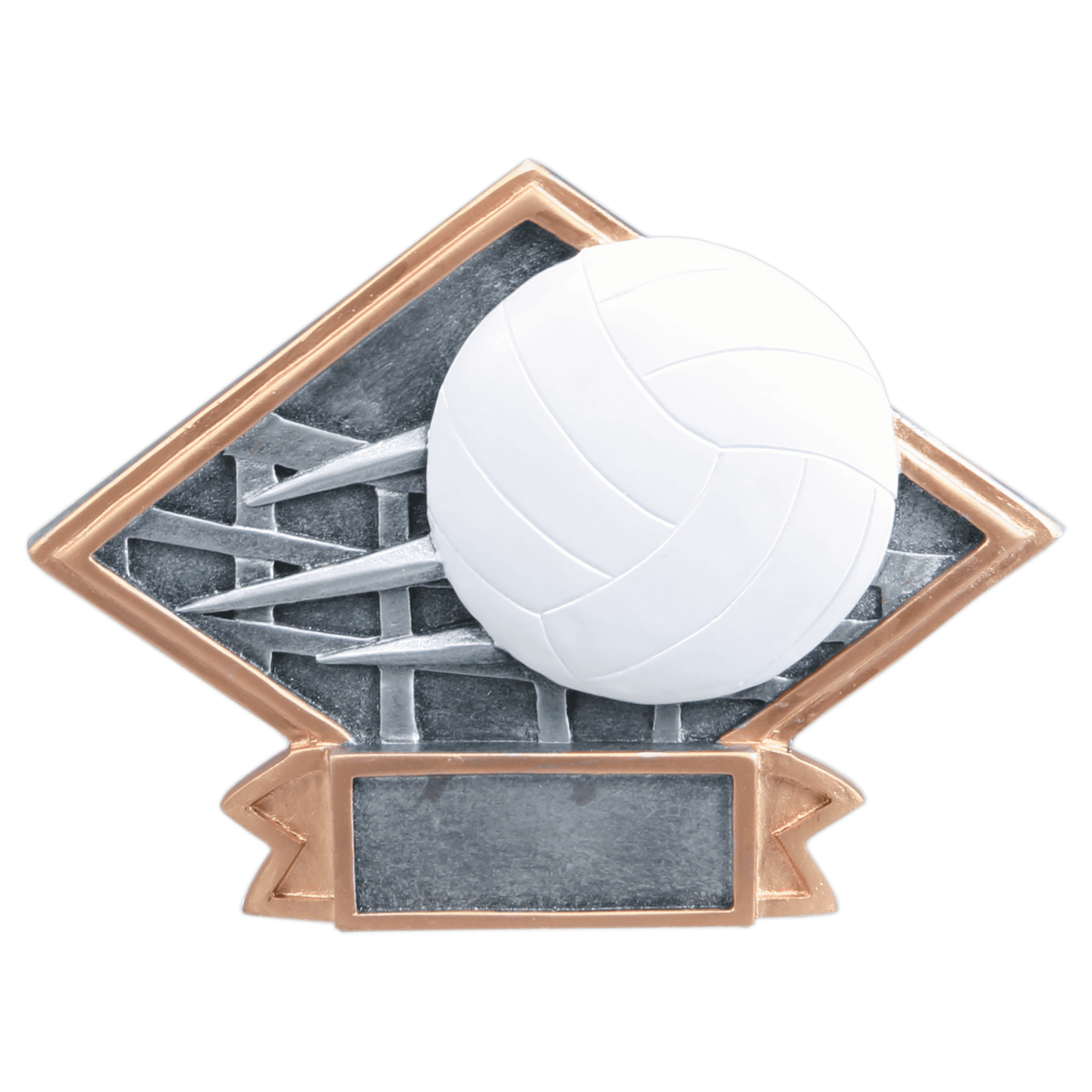 6" x 4 1/2" Volleyball Diamond Plate Resin