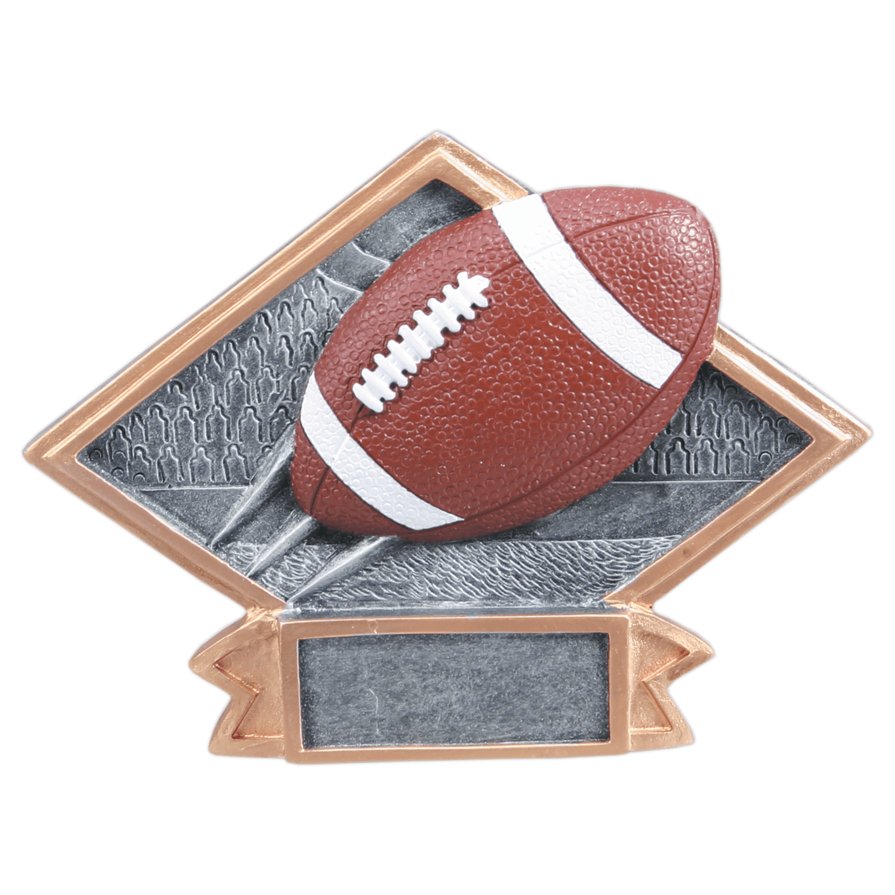 6" x 4 1/2" Football Diamond Plate Resin