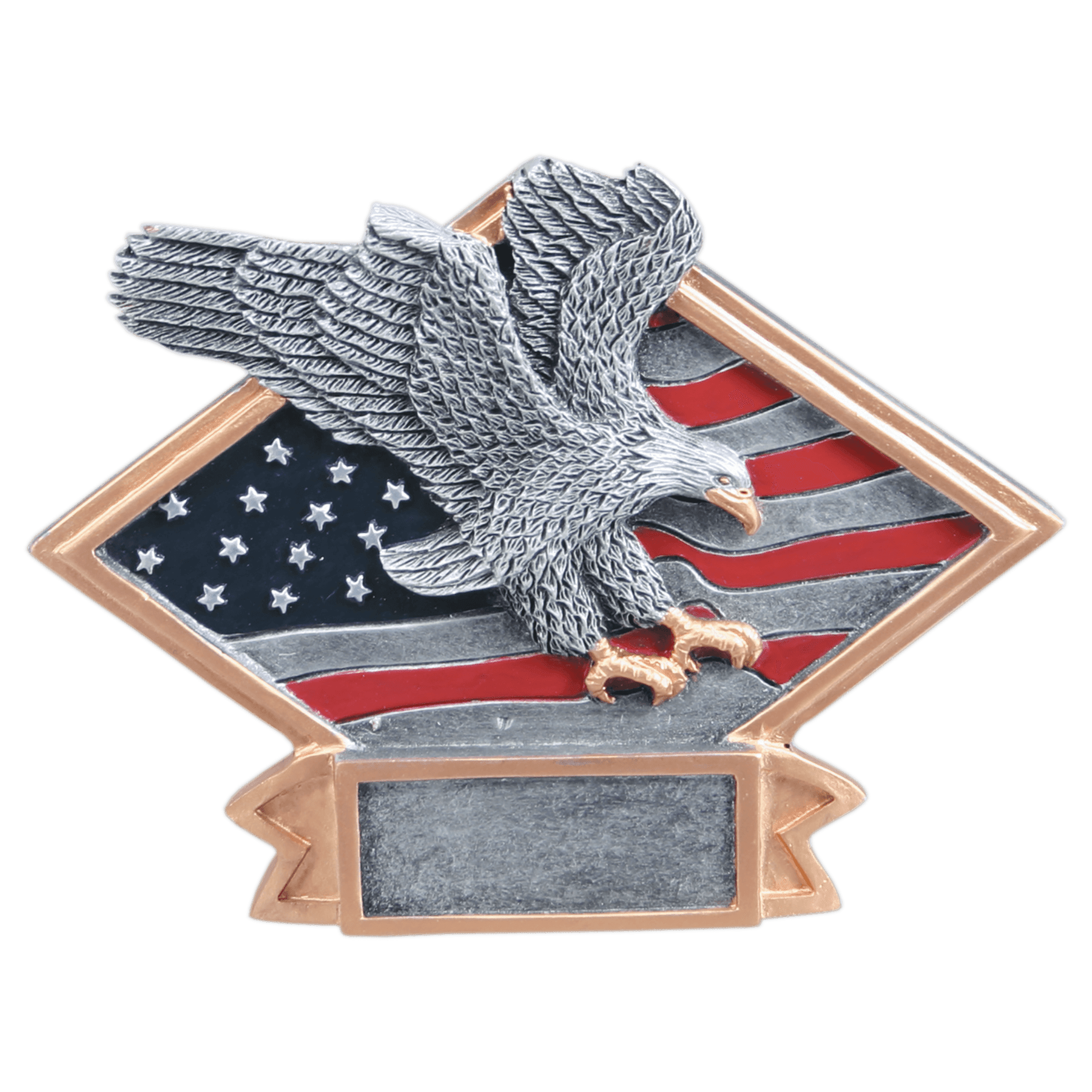 6" x 4 1/2" Eagle Diamond Plate Resin
