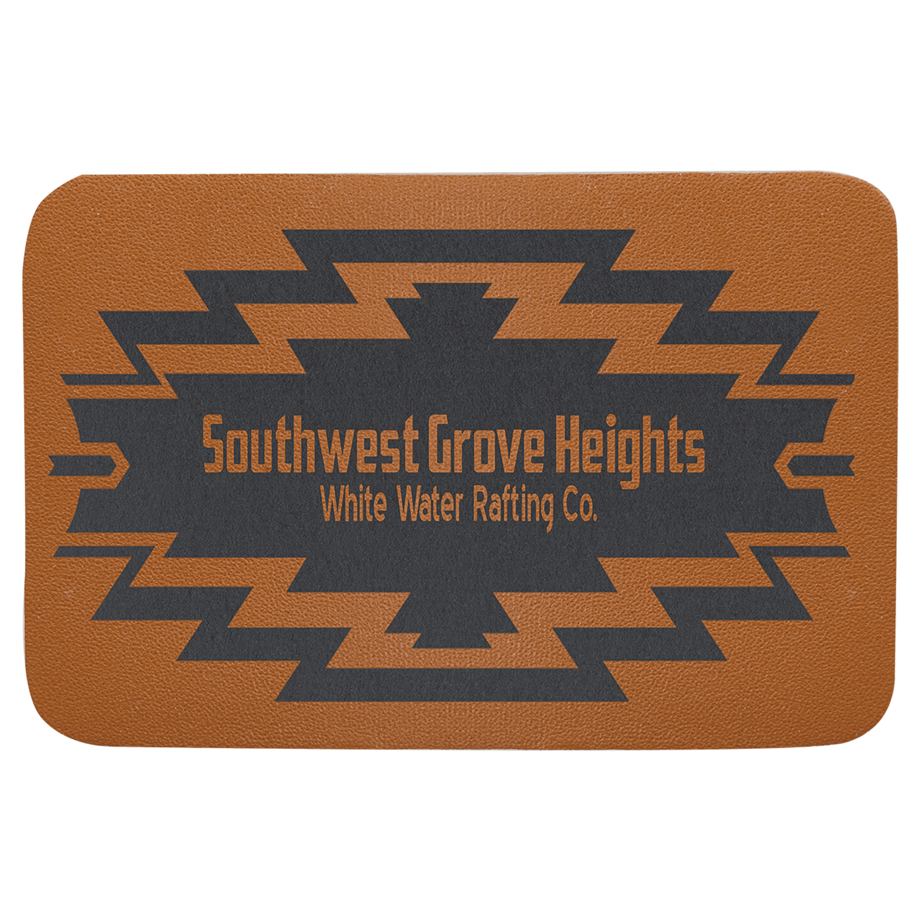 3" x 2" Rectangle Caramel Genuine Leather Patch with Adhesive