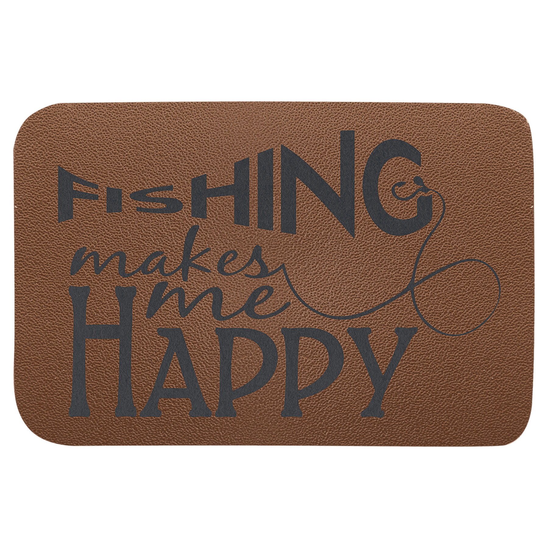 3" x 2" Rectangle Brown Genuine Leather Patch with Adhesive