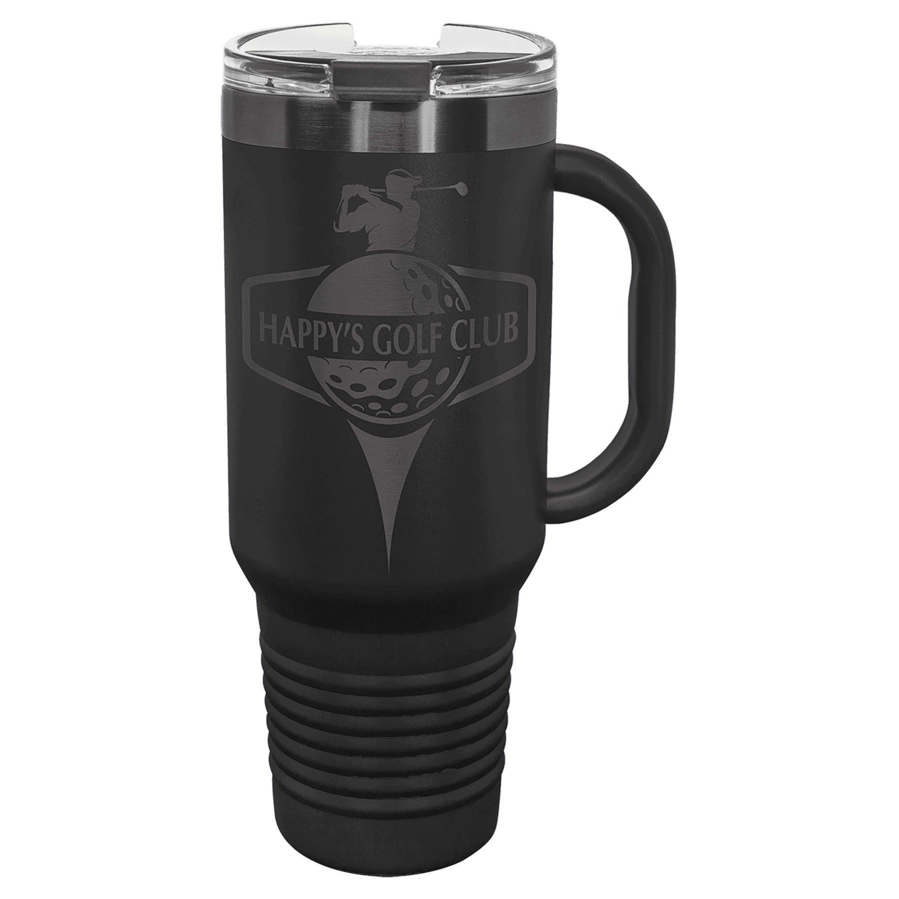 Polar Camel 40 oz. Black/Ghost Black Travel Mug with Handle & Straw