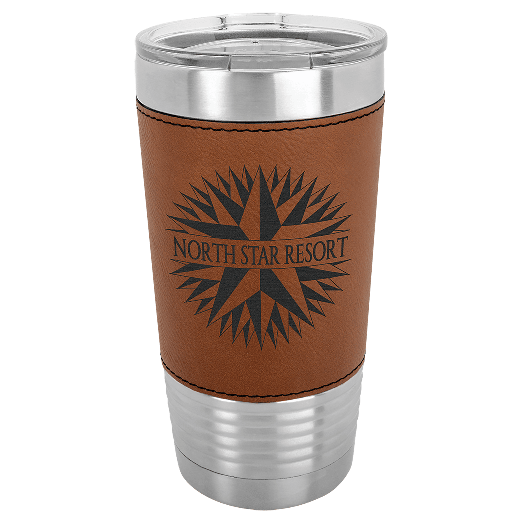 Polar Camel 20 oz. Rawhide Leatherette Grip Tumbler with Standard Lid