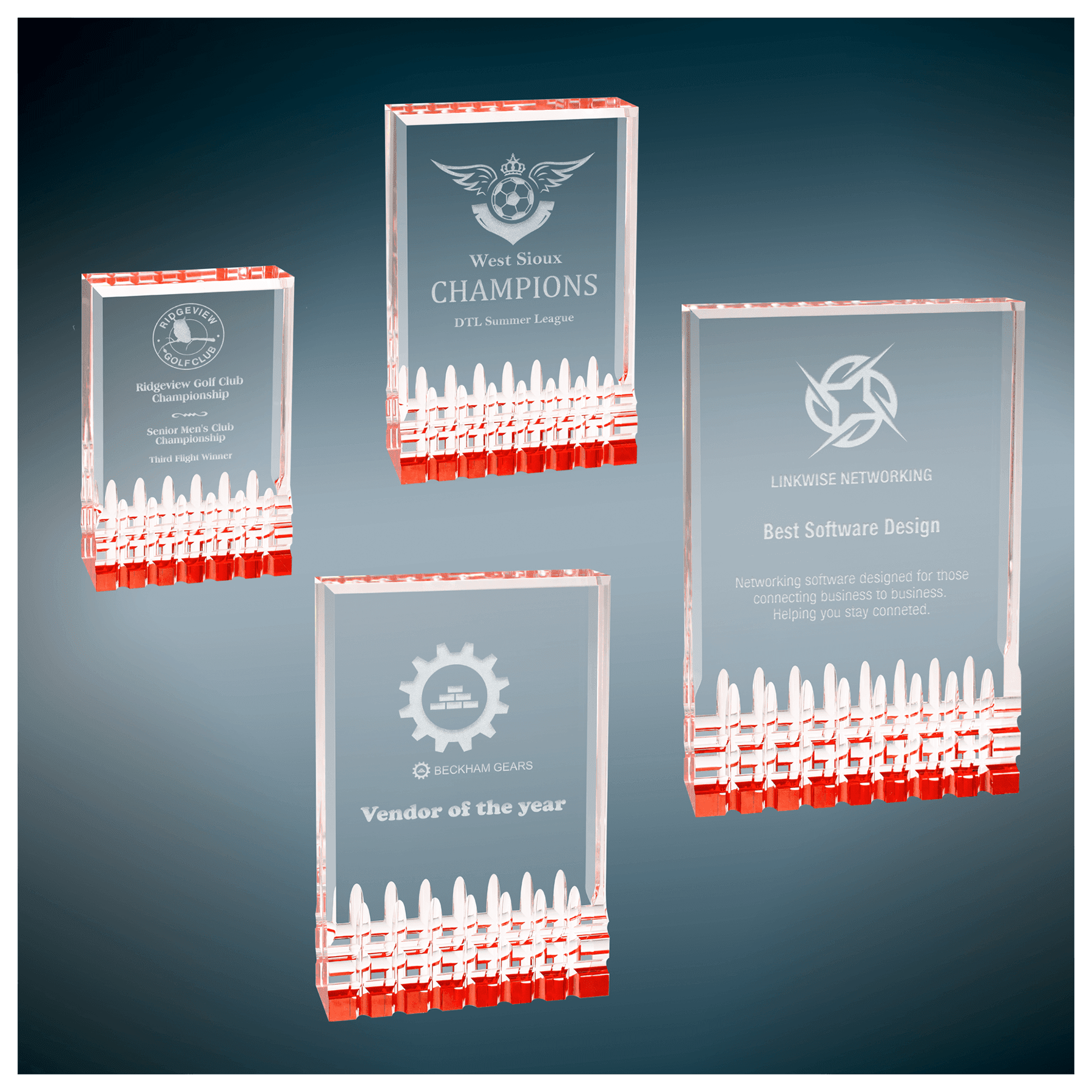 Red Mirage Acrylic Blank Sample Set