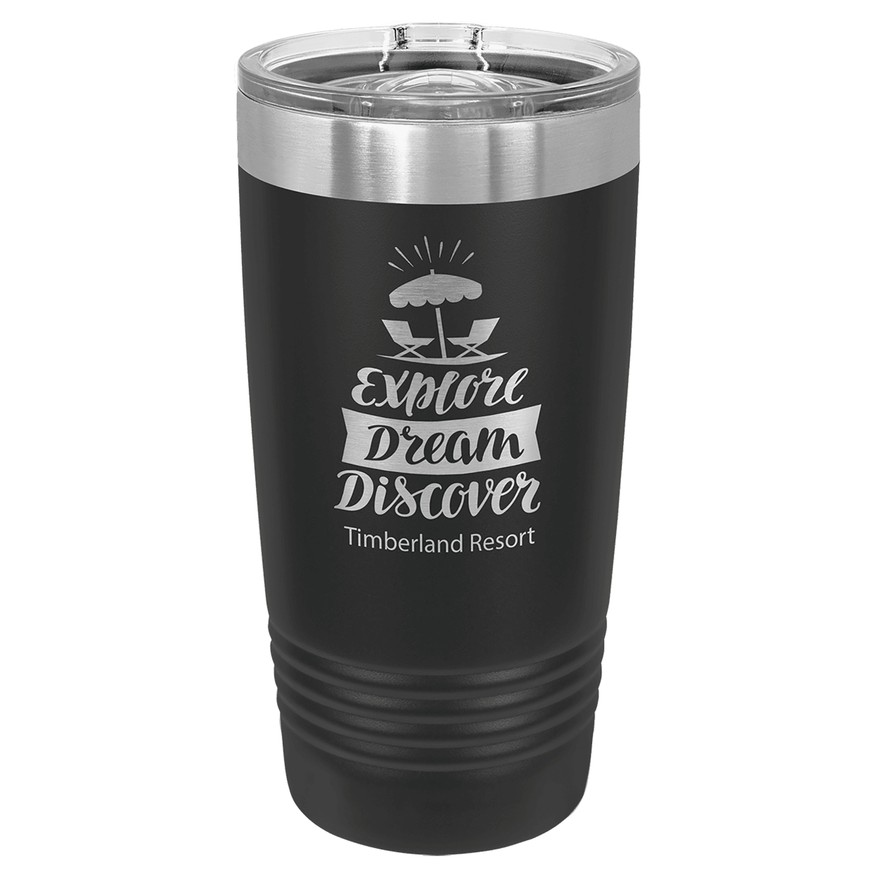 Polar Camel 20 oz. Black Ringneck Tumbler with Slider Lid