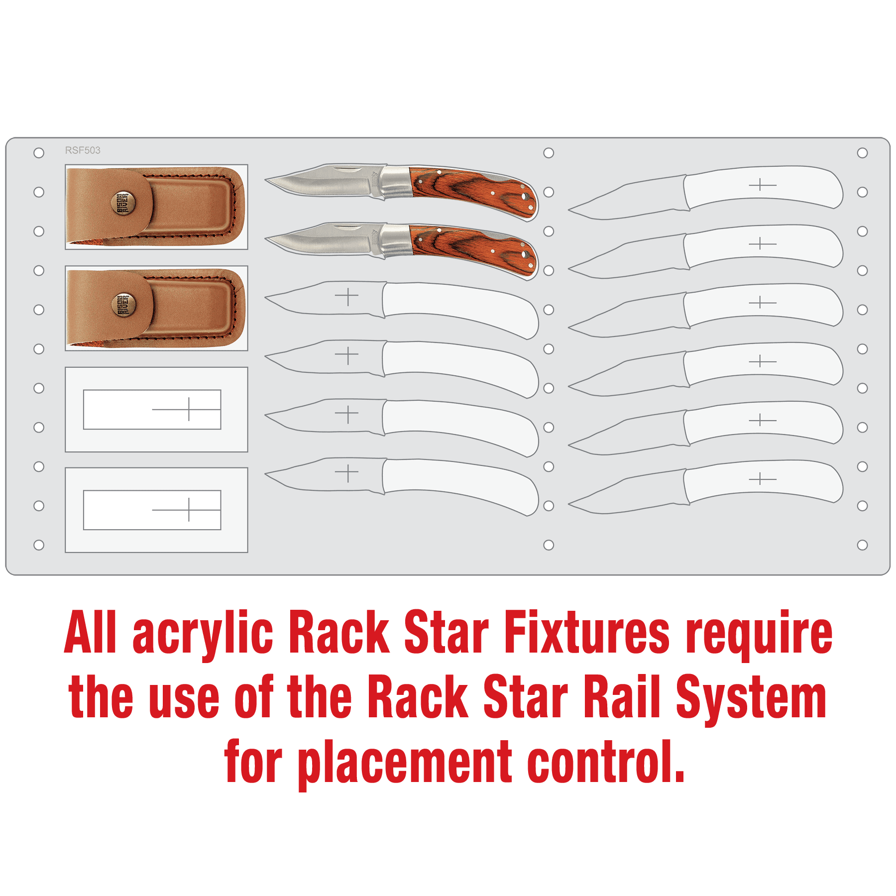 Bison River BR1253 Knife Fixture-Holds 12 Knives and 4 Sheaths