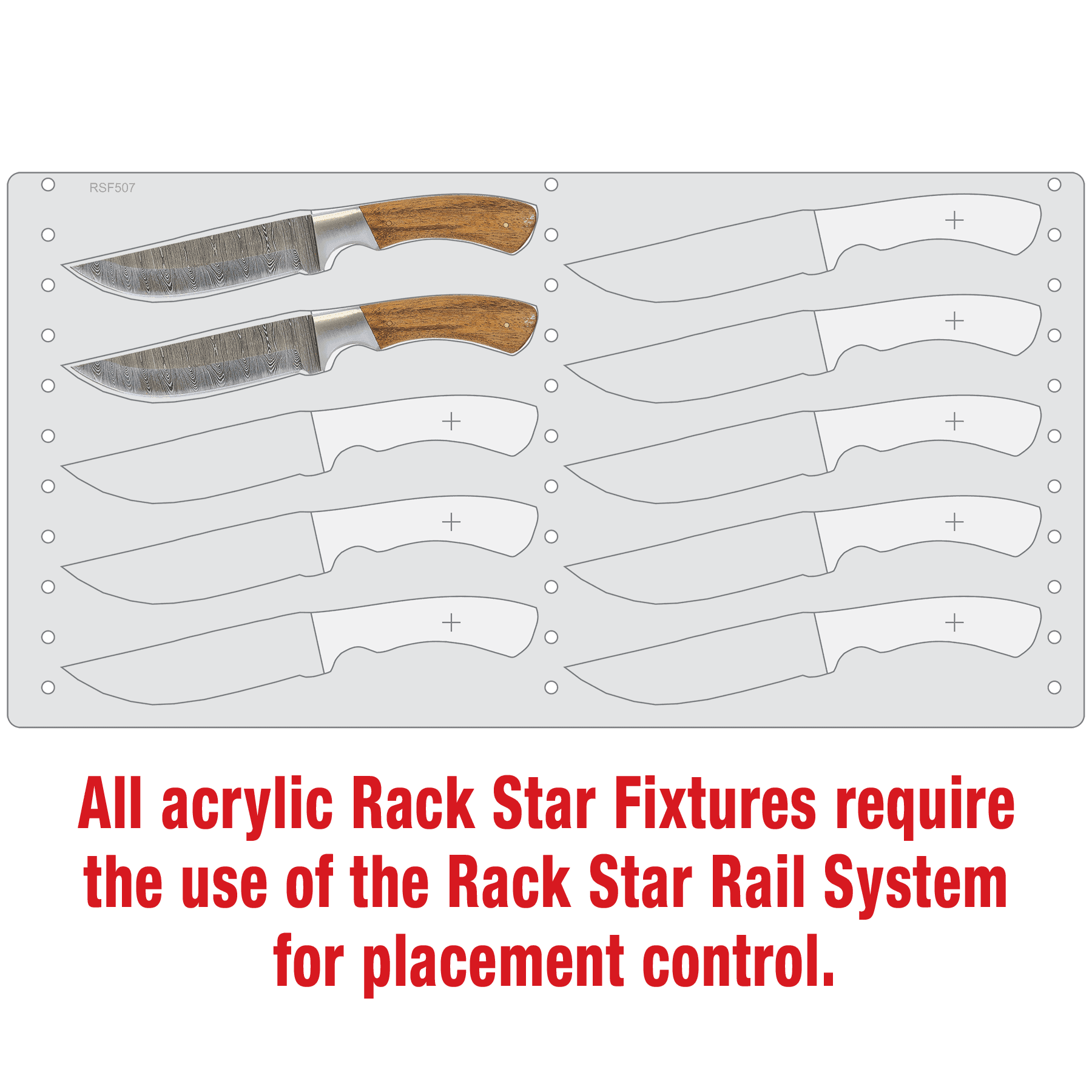 Bison River BR1753 Knife Fixture-Holds 10