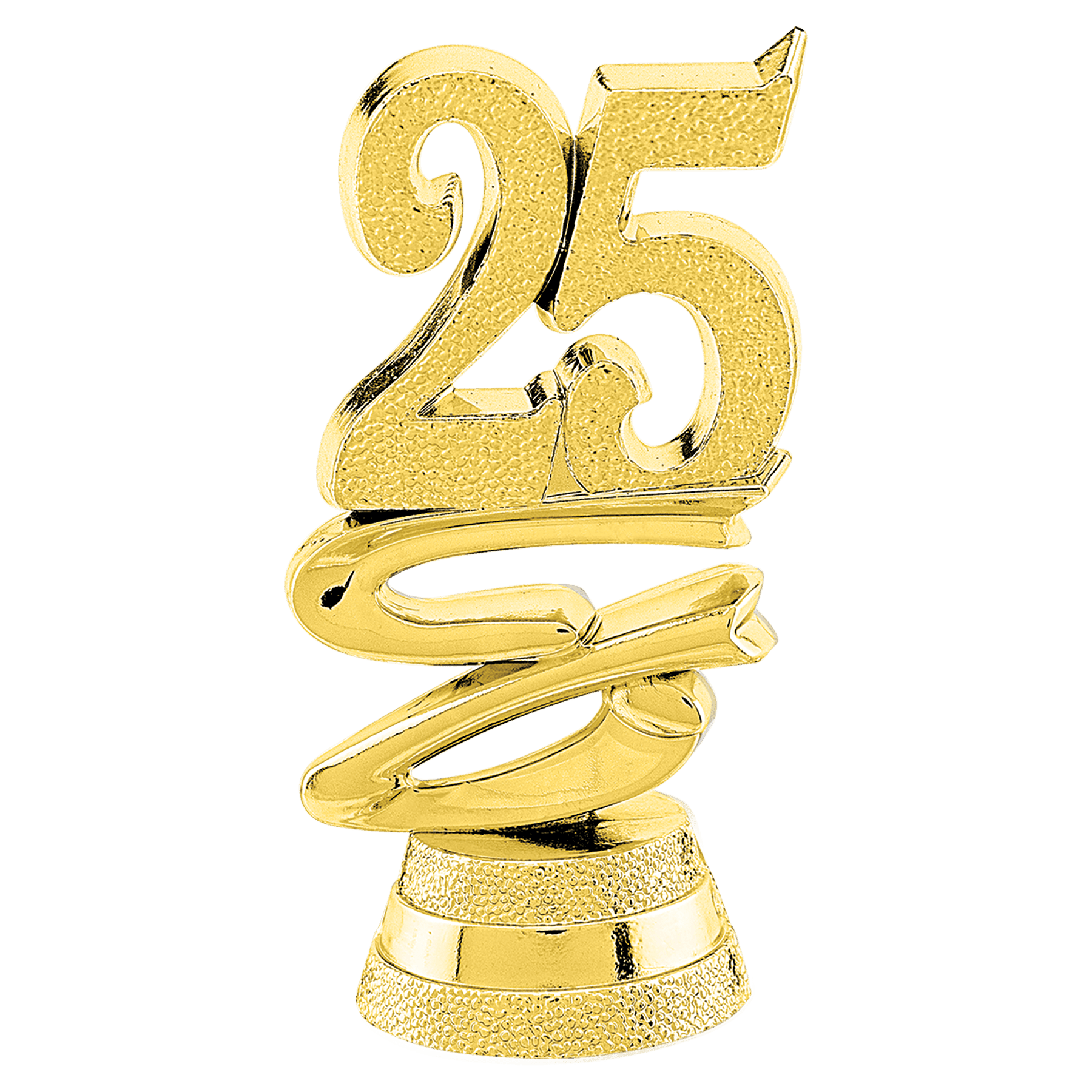 2" Gold "25" Ribbon Standup Trim