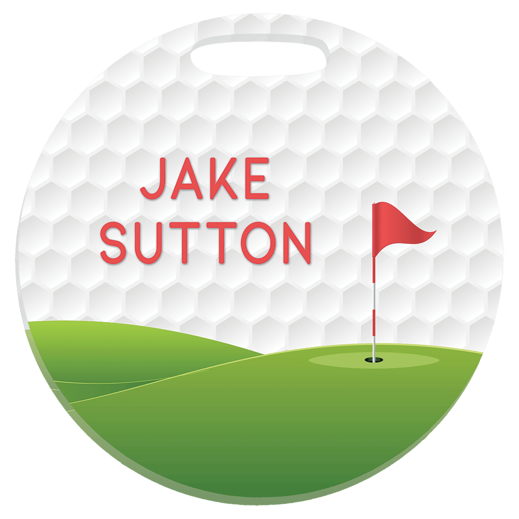 3.5" Diameter Unisub White Acrylic Round Bag Tag, 1 Sided