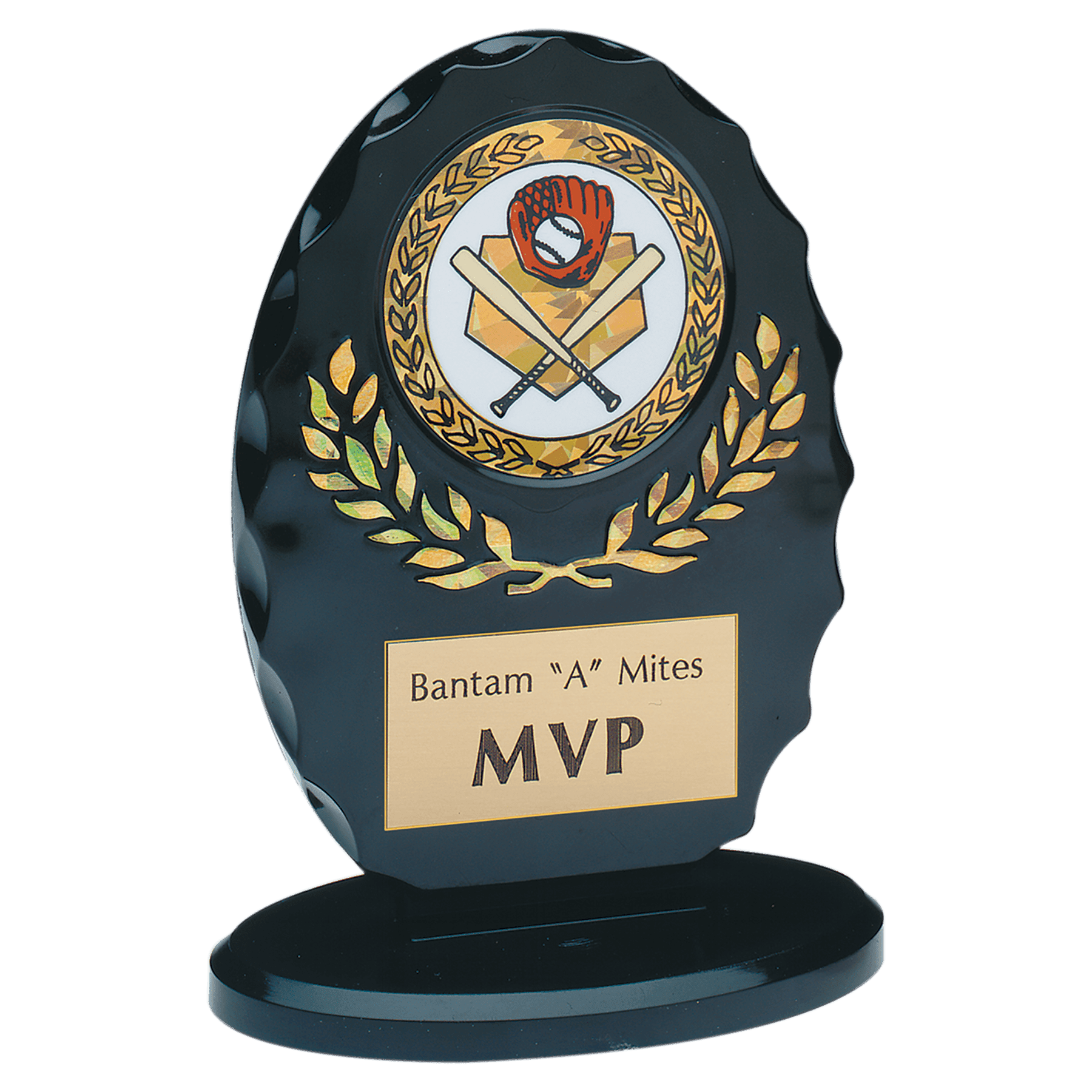 5 1/4" Black/Gold Standing Oval