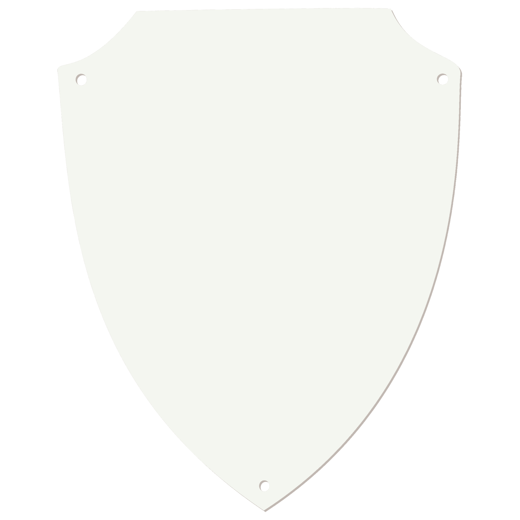 6" x 7 5/8" White DynaSub Shield Plaque Plate