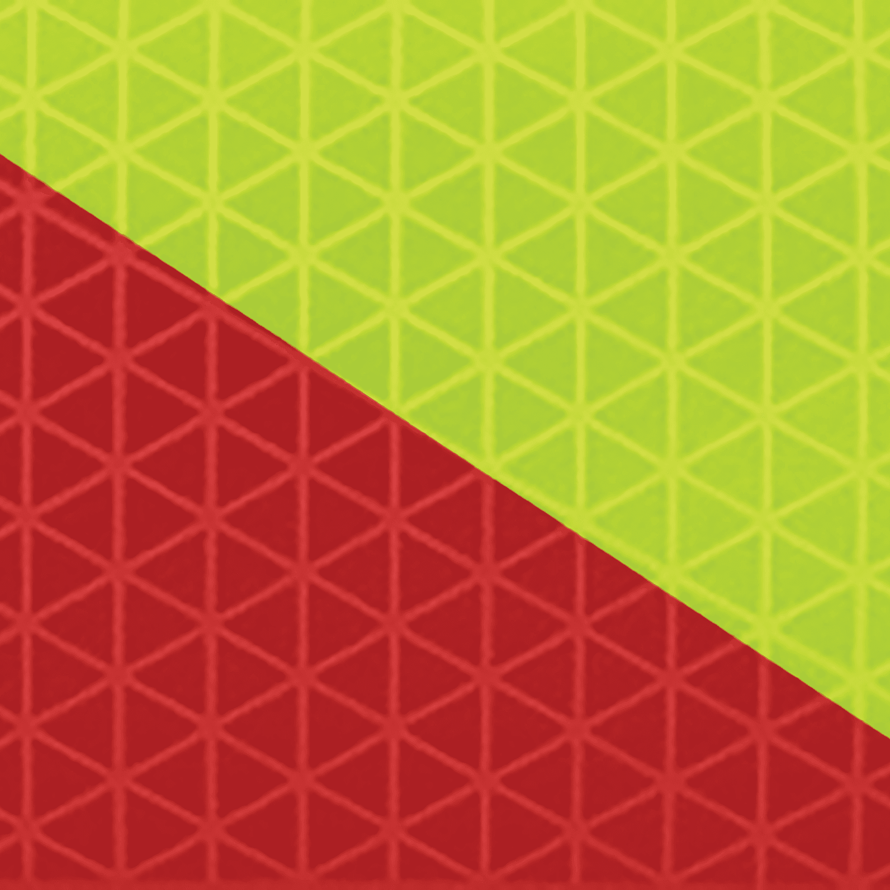 ORALITE® V98 Pre-Striped Conformable Reflective Graphic 30" x 50yd Fluorescent Yellow Green with Left Hand Red Stripe, Standard Tack