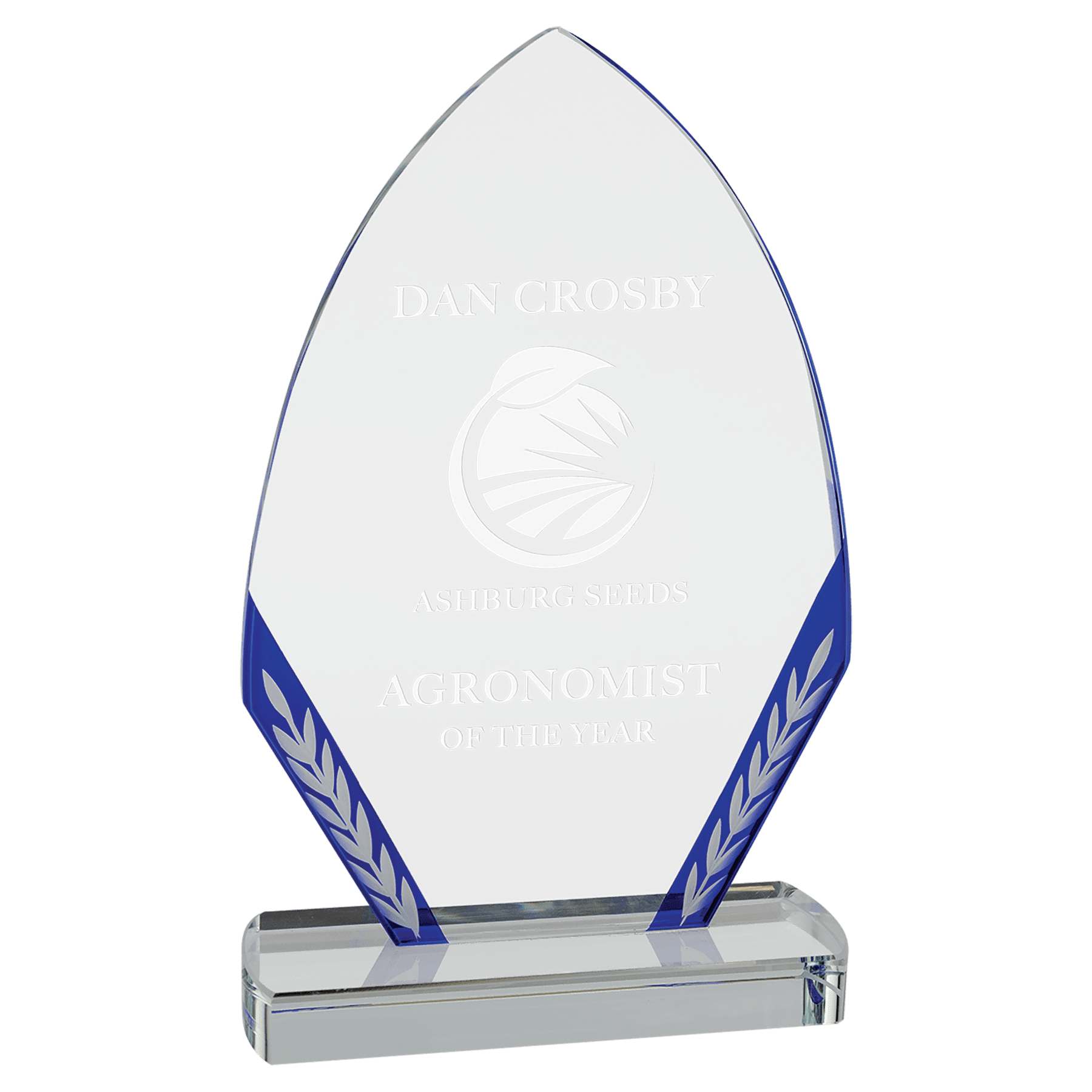 9 1/2" Blue Diamond Edge Glass