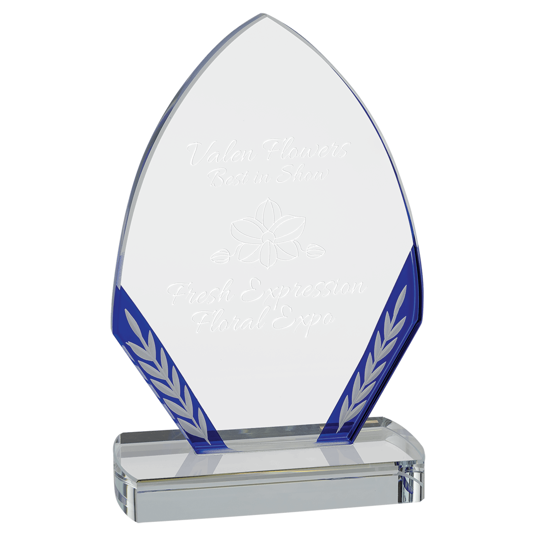 7 3/4" Blue Diamond Edge Glass