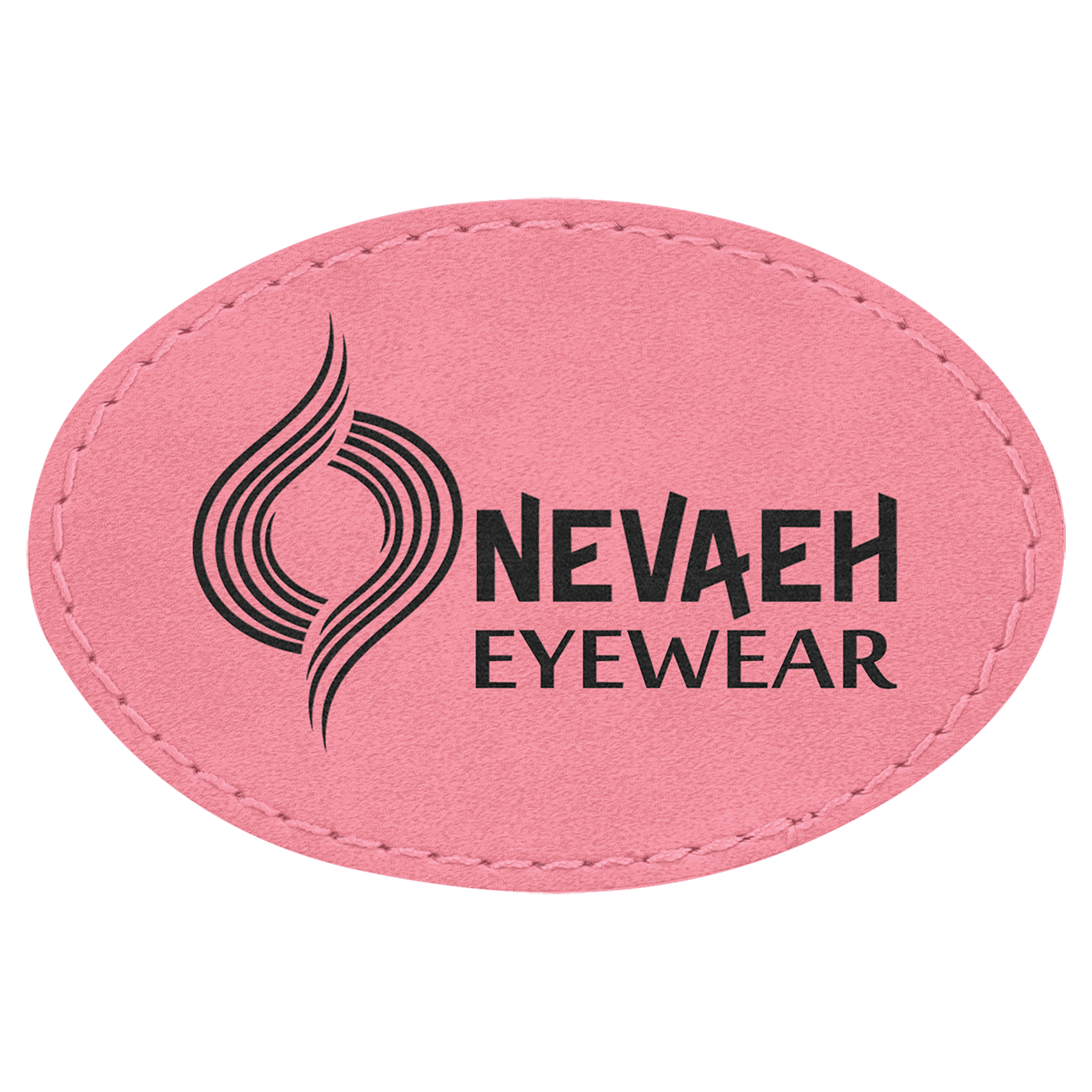 3" x 2" Pink Laserable Leatherette Oval Patch with Kota Pro Adhesive