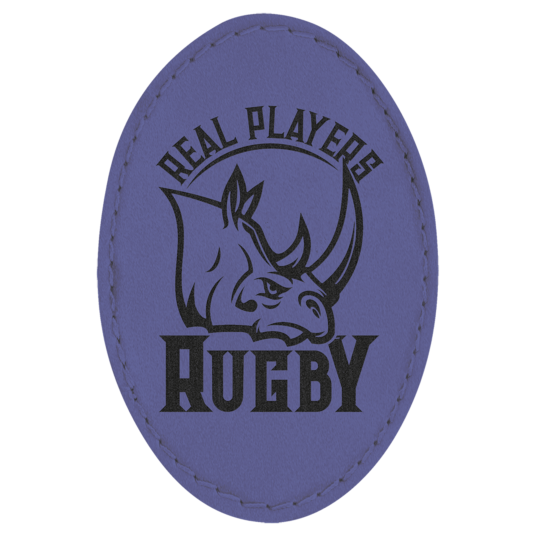 3" x 2" Purple Laserable Leatherette Oval Patch with Kota Prof Adhesive