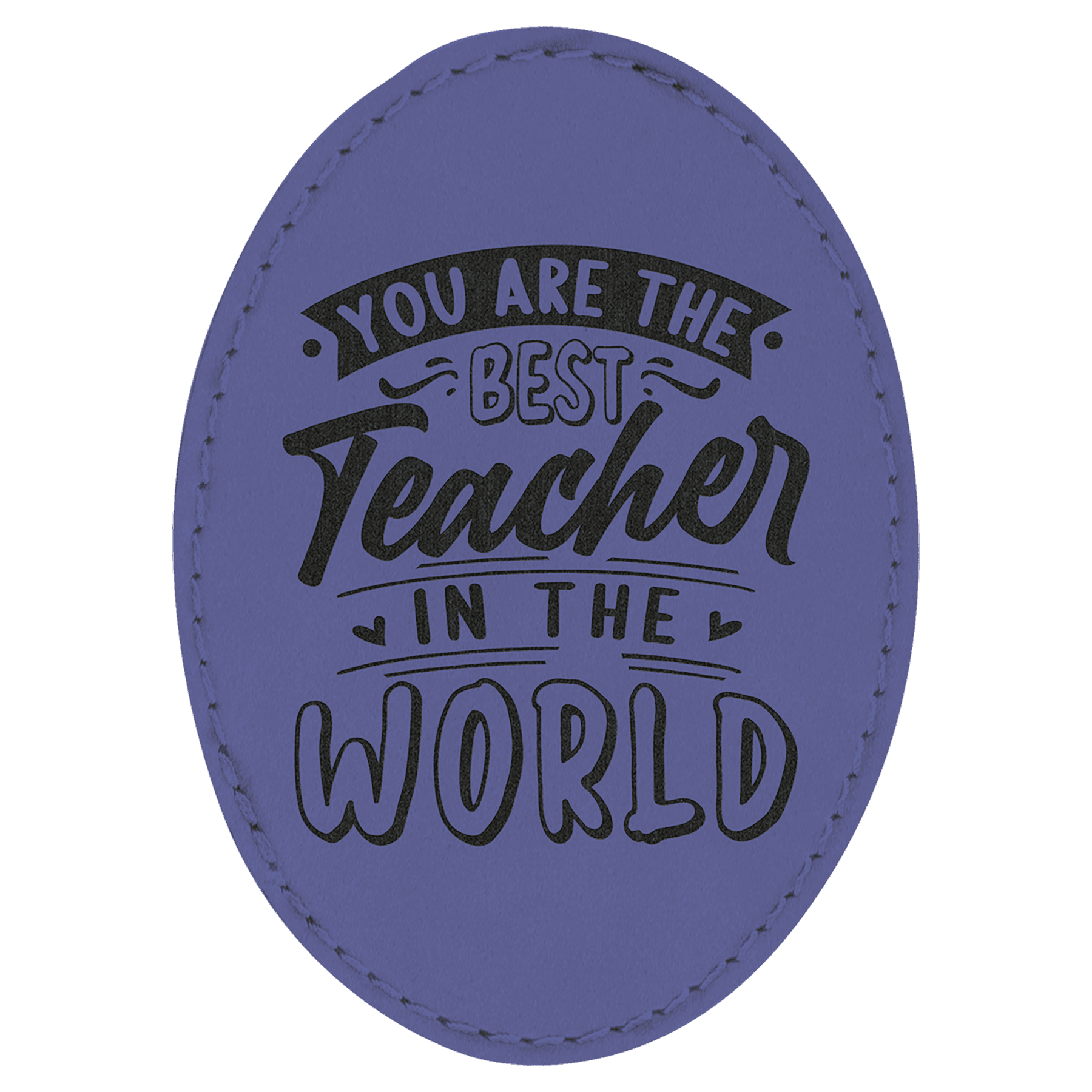 3 1/2" x 2 1/2" Purple Laserable Leatherette Oval Patch with Kota Pro Adhesive