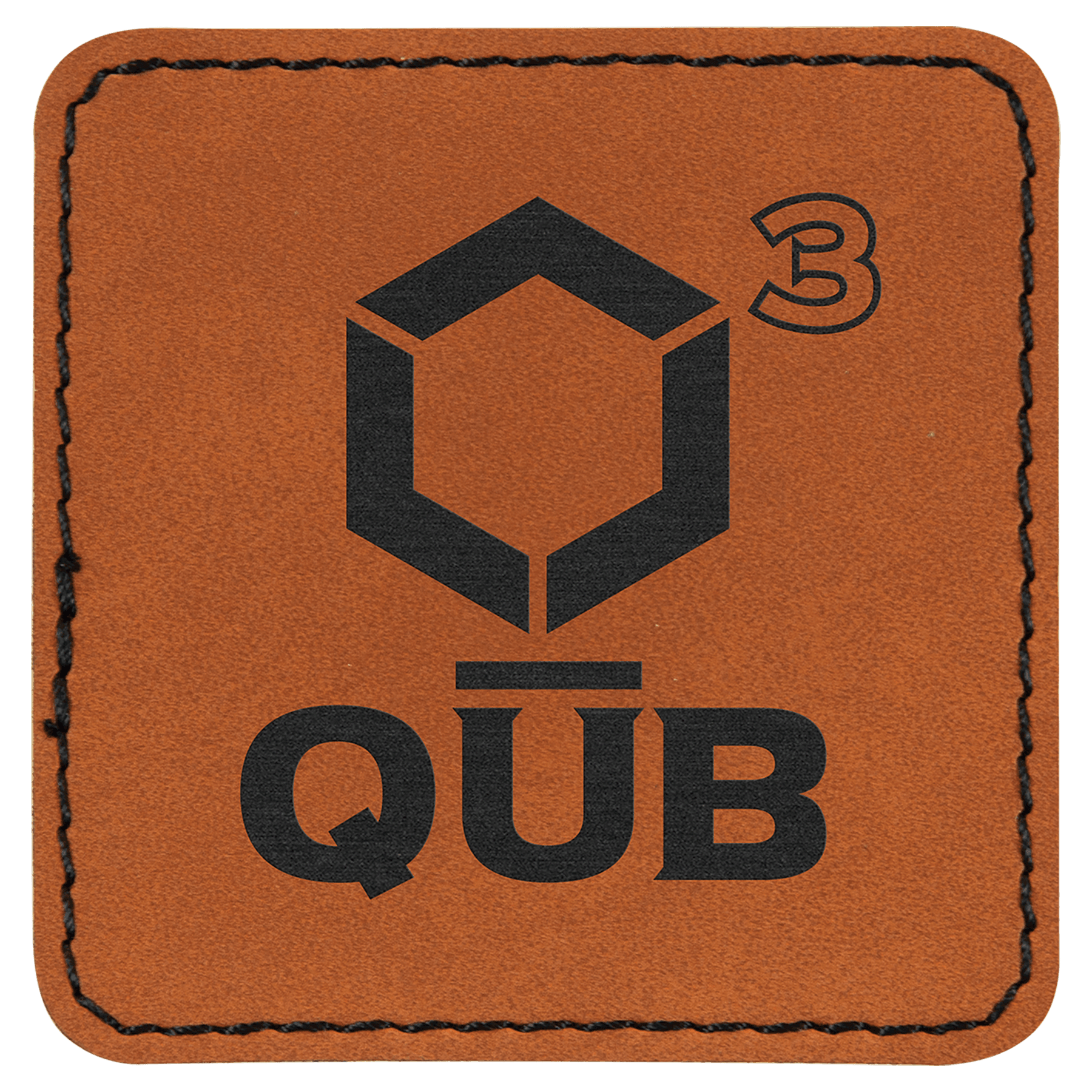 2 1/2" x 2 1/2" Rawhide Laserable Leatherette Square Patch with Kota Pro Adhesive