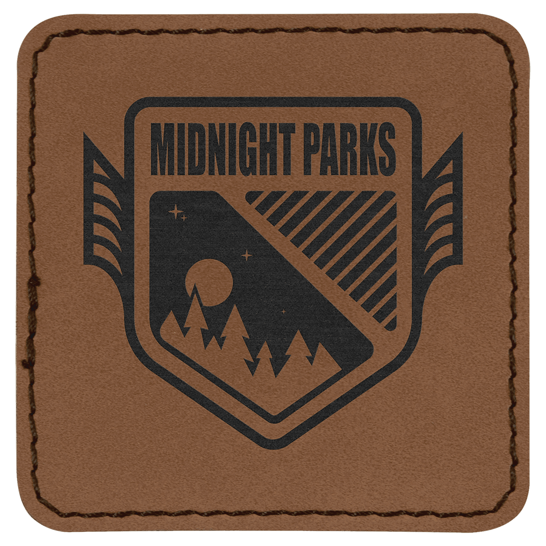 2 1/2" x 2 1/2" Dark Brown Laserable Leatherette Square Patch with Kota Pro Adhesive