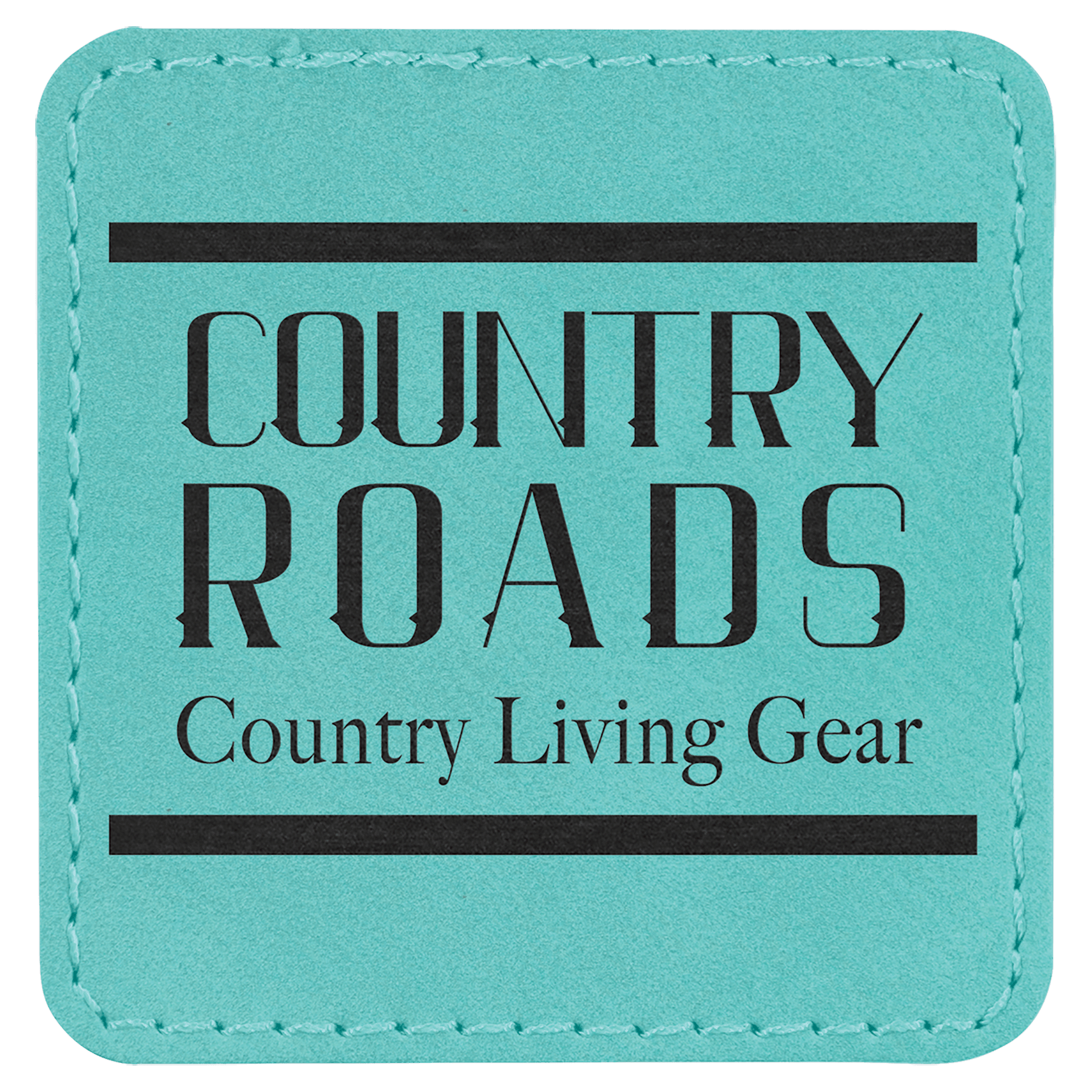 2 1/2" x 2 1/2" Teal Laserable Leatherette Square Patch with Kota Pro Adhesive