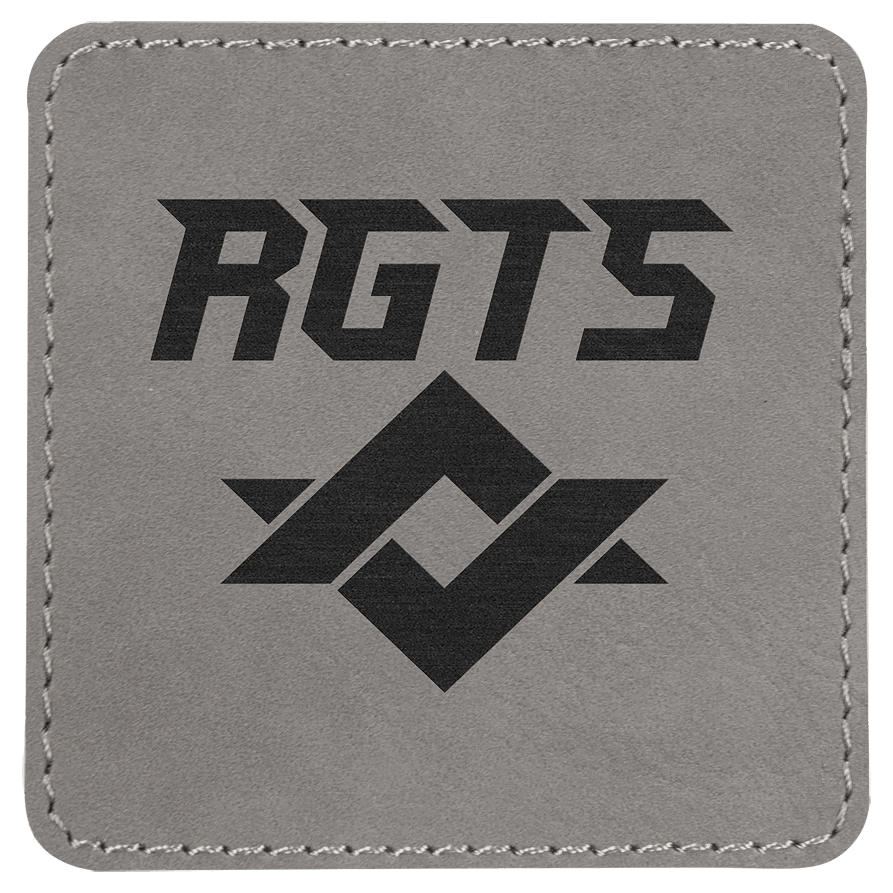 3" x 3" Gray Laserable Leatherette Square Patch with Kota Pro Adhesive