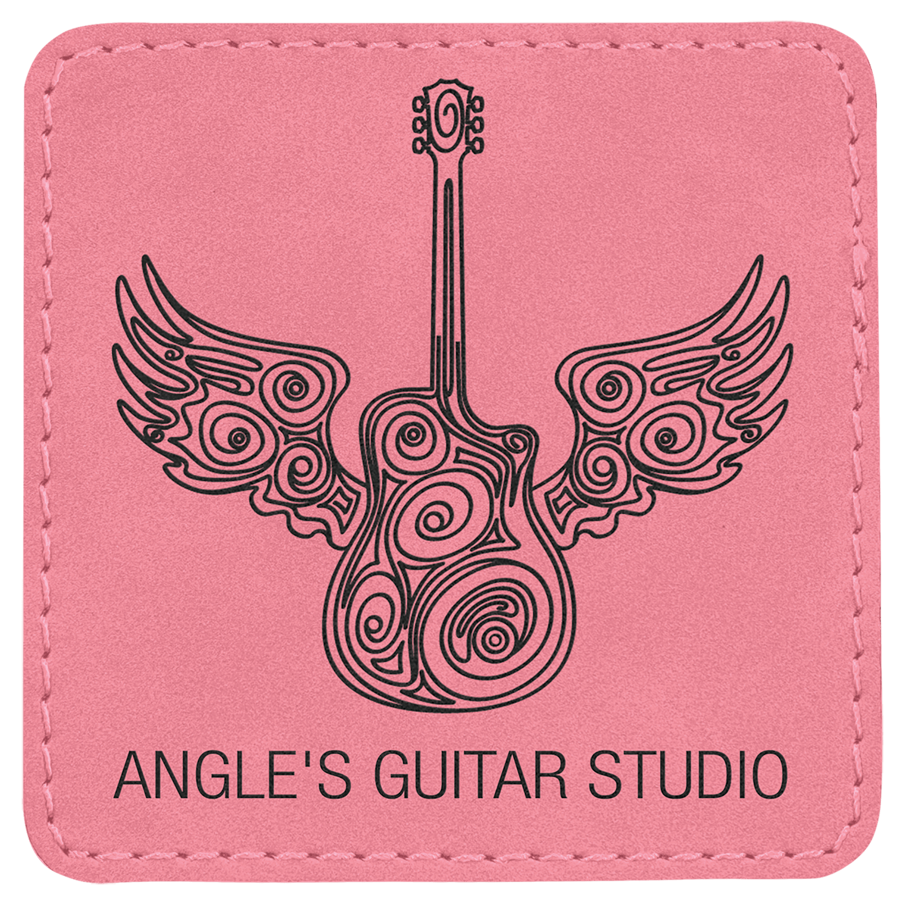 3" x 3" Pink Laserable Leatherette Square Patch with Kota Pro Adhesive