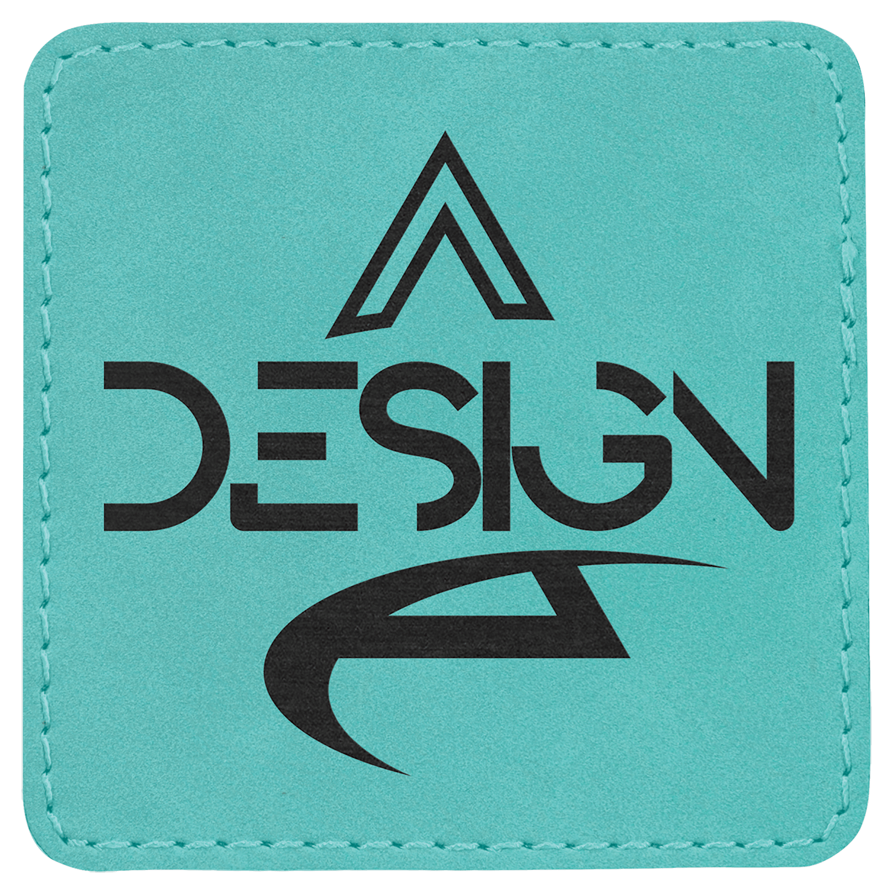 3" x 3" Teal Laserable Leatherette Square Patch with Kota Pro Adhesive