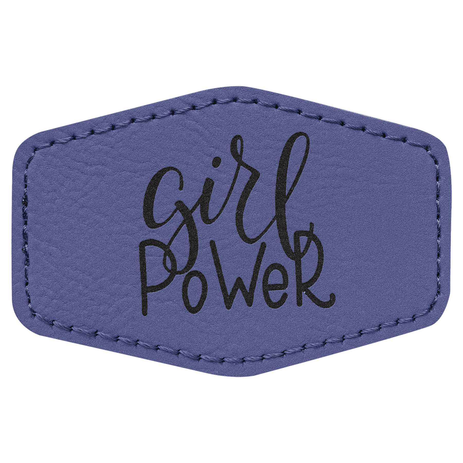 3" x 2" Purple Laserable Leatherette Hex Patch with Kota Pro Adhesive