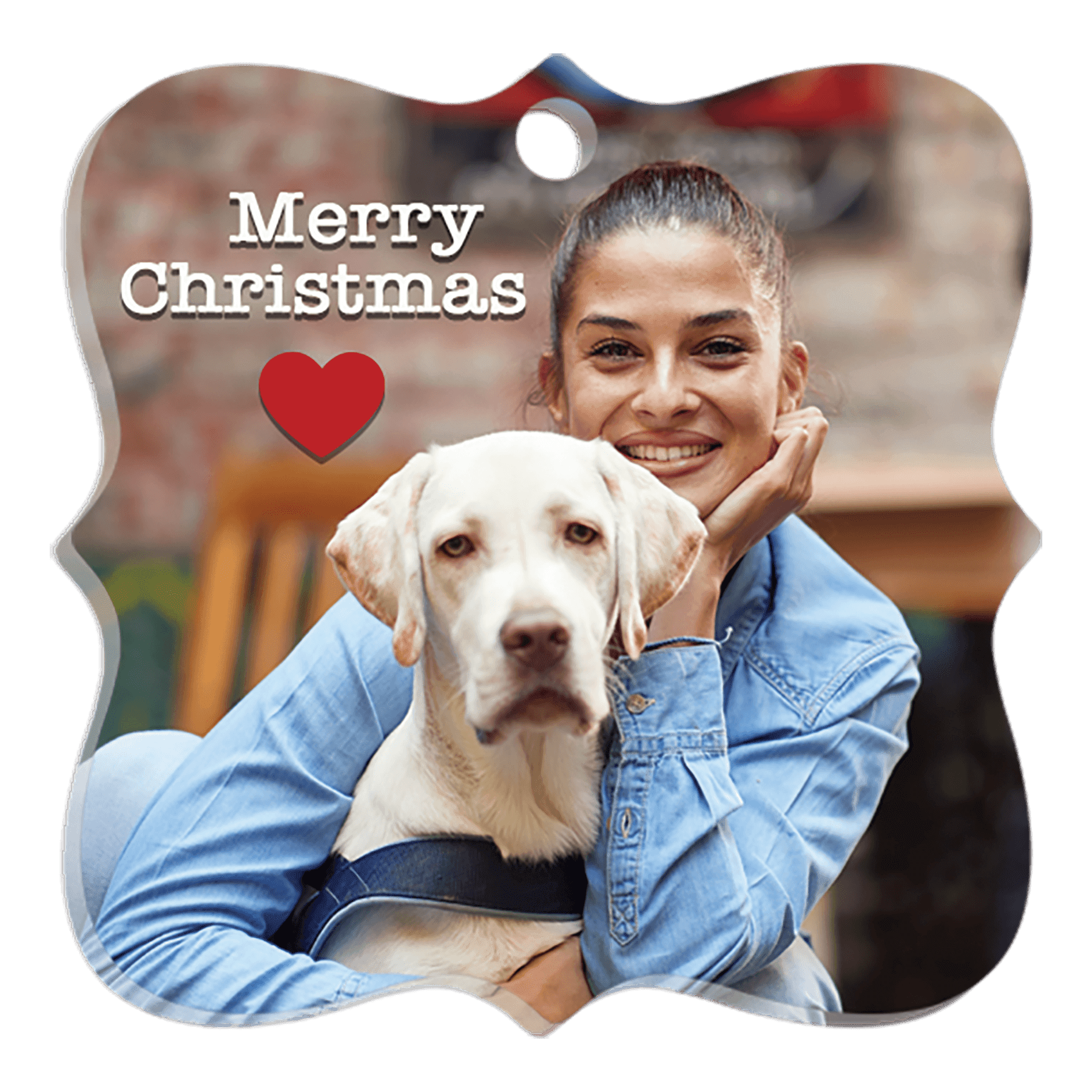 2.95" x 2.95" White Unisub Prague Acrylic Ornament, 1-Sided (Ribbon/Hanger Not Included)