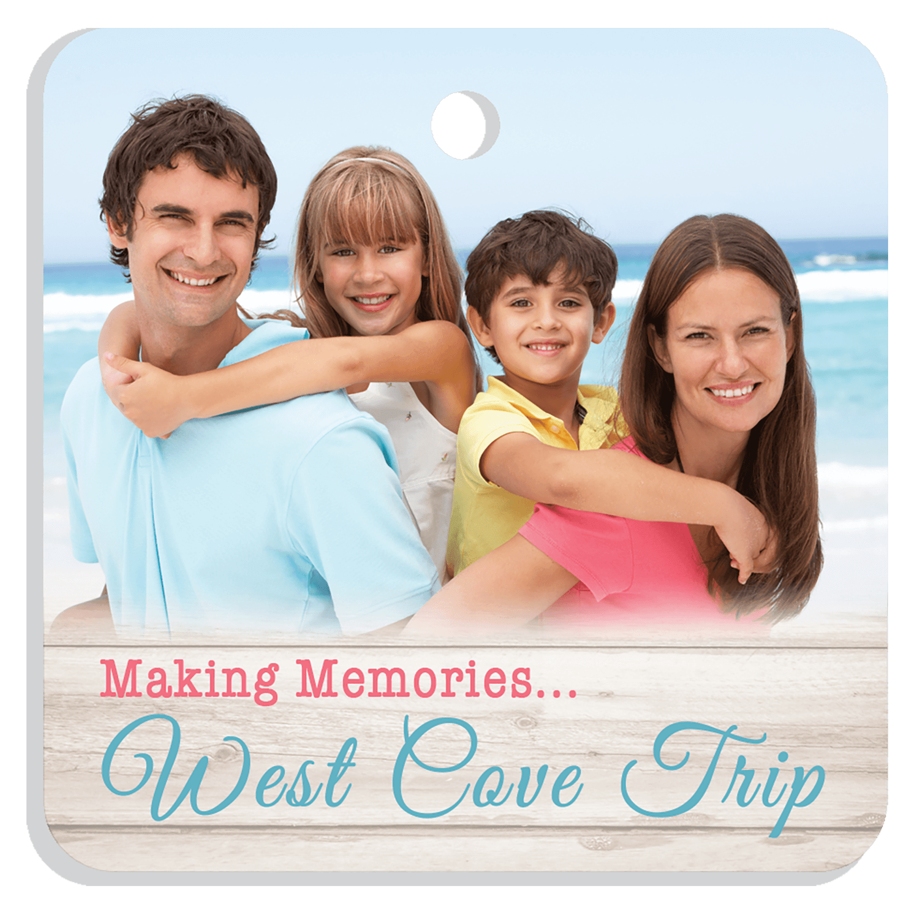 3.12" x 3.12" White Unisub Acrylic Square Ornament, 1-Sided (Ribbon/Hanger not included)