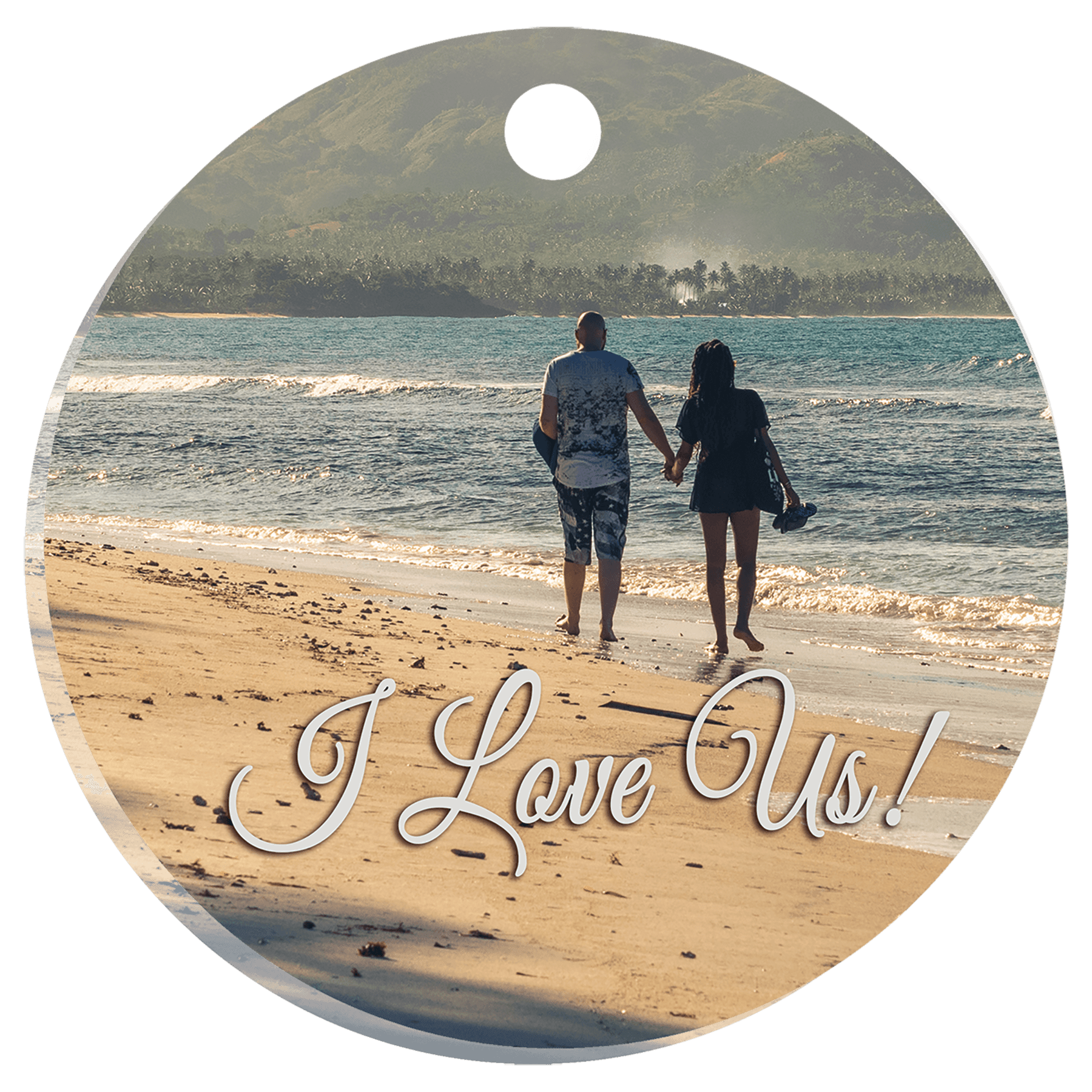 3.12 Diameter White Unisub Round Acrylic Ornament, 1-Sided (Ribbon/Hanger Not Included