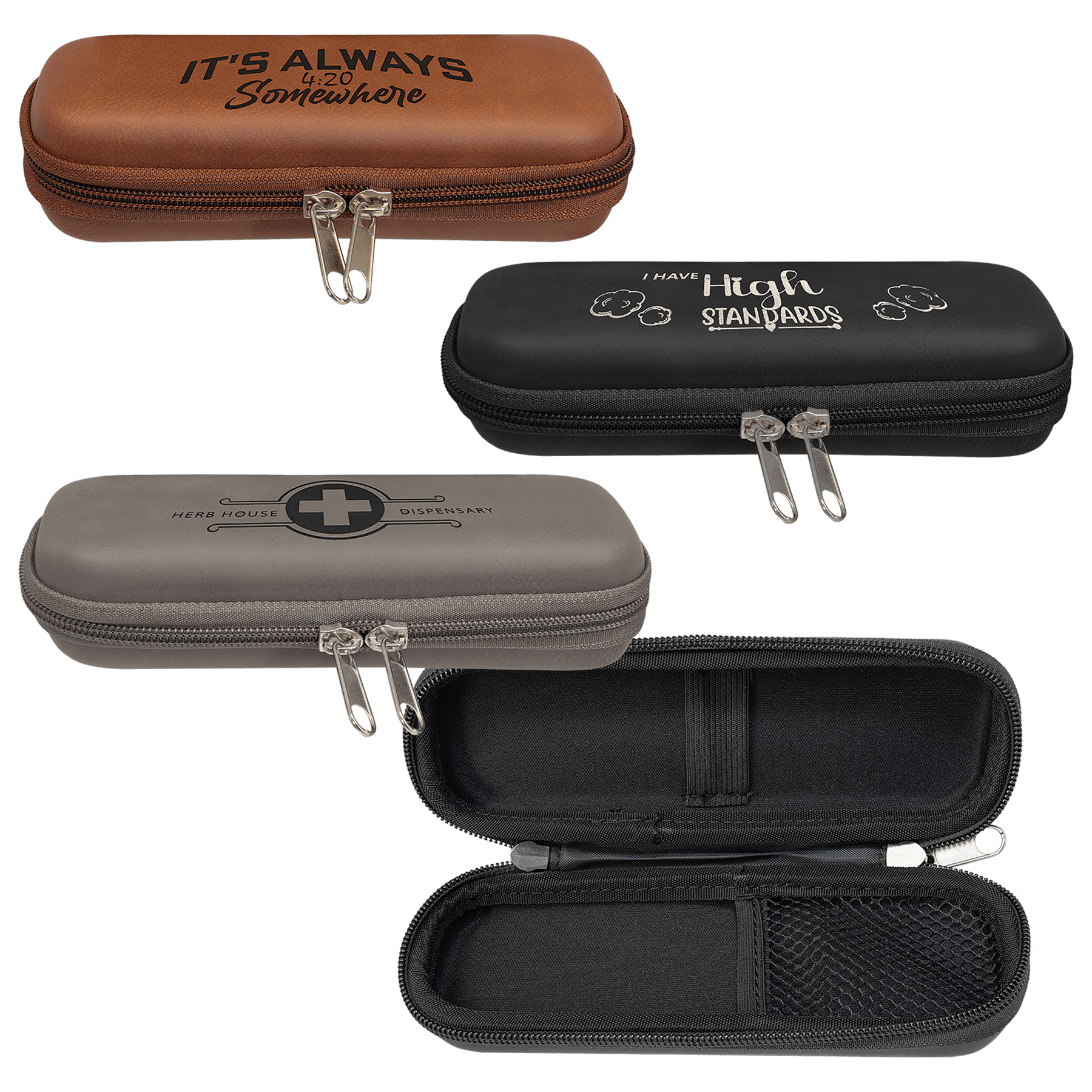 7" x 2 1/2" x 1 3/4" Leatherette Smoke Case Sample Set