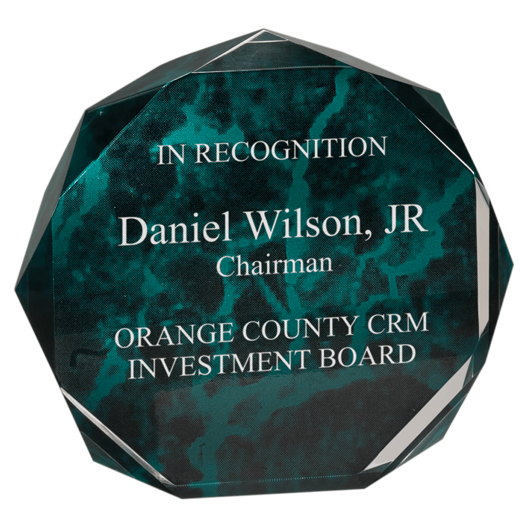 7" Green Marble Octagon Acrylic Award