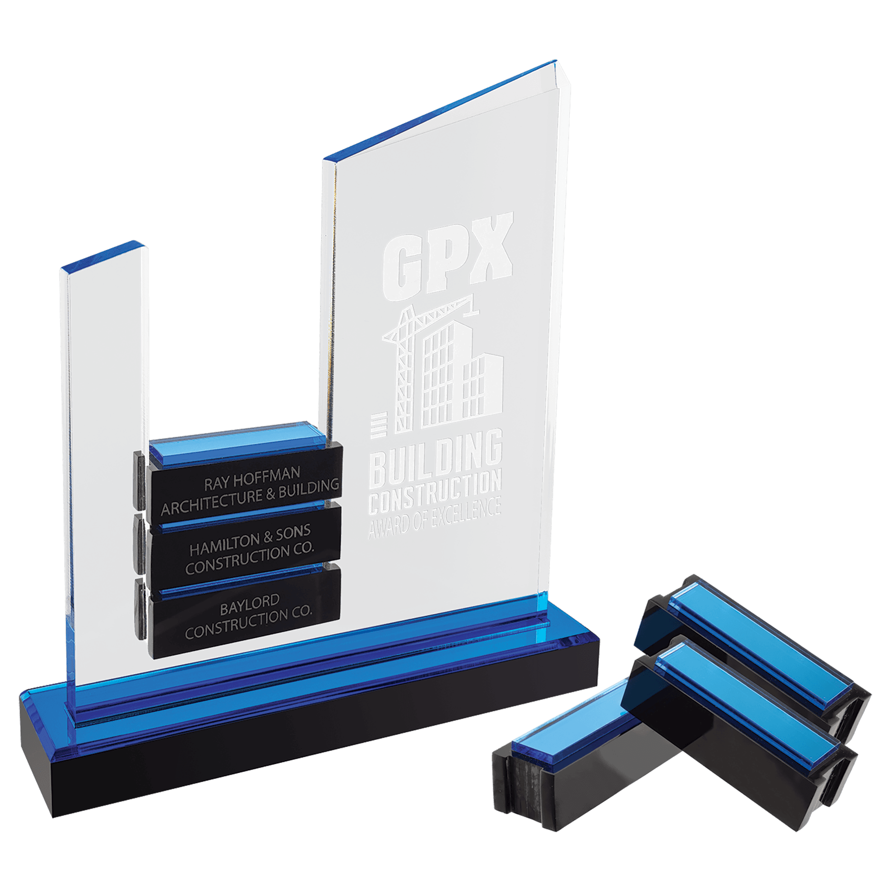 7" x 9" Blue Peak Slant Perpetual Impress Acrylic with 6 Blocks