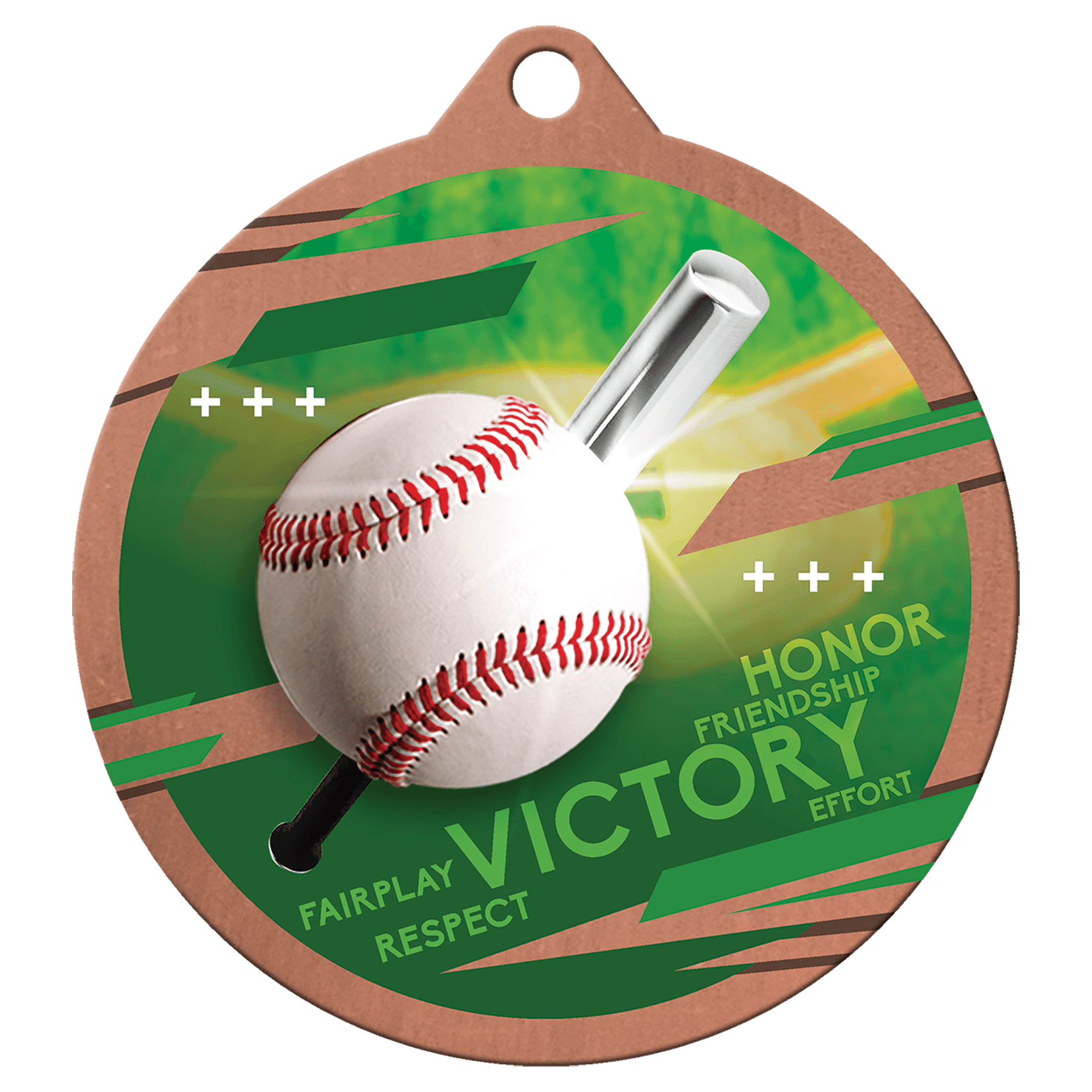 Bronze 2 3/4" Inspire Baseball Medal