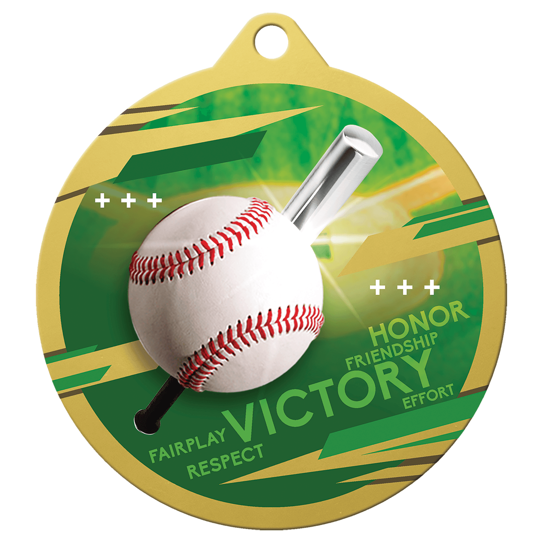 Gold 2 3/4" Inspire Baseball Medal