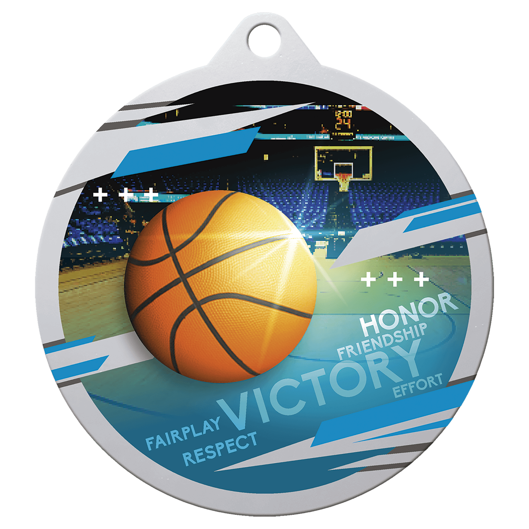 Silver 2 3/4" Inspire Basketball Medal