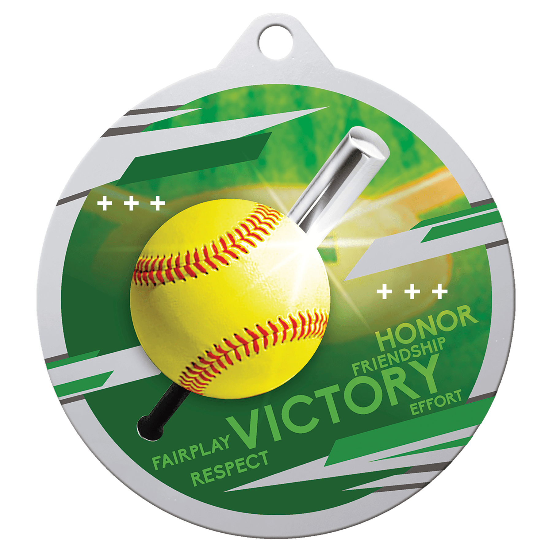 Silver 2 3/4" Inspire Softball Medal