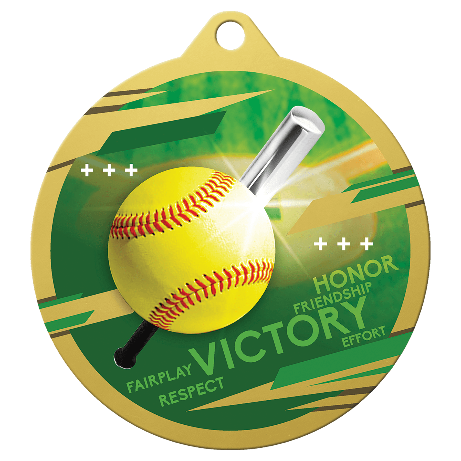 Gold 2 3/4" Inspire Softball Medal