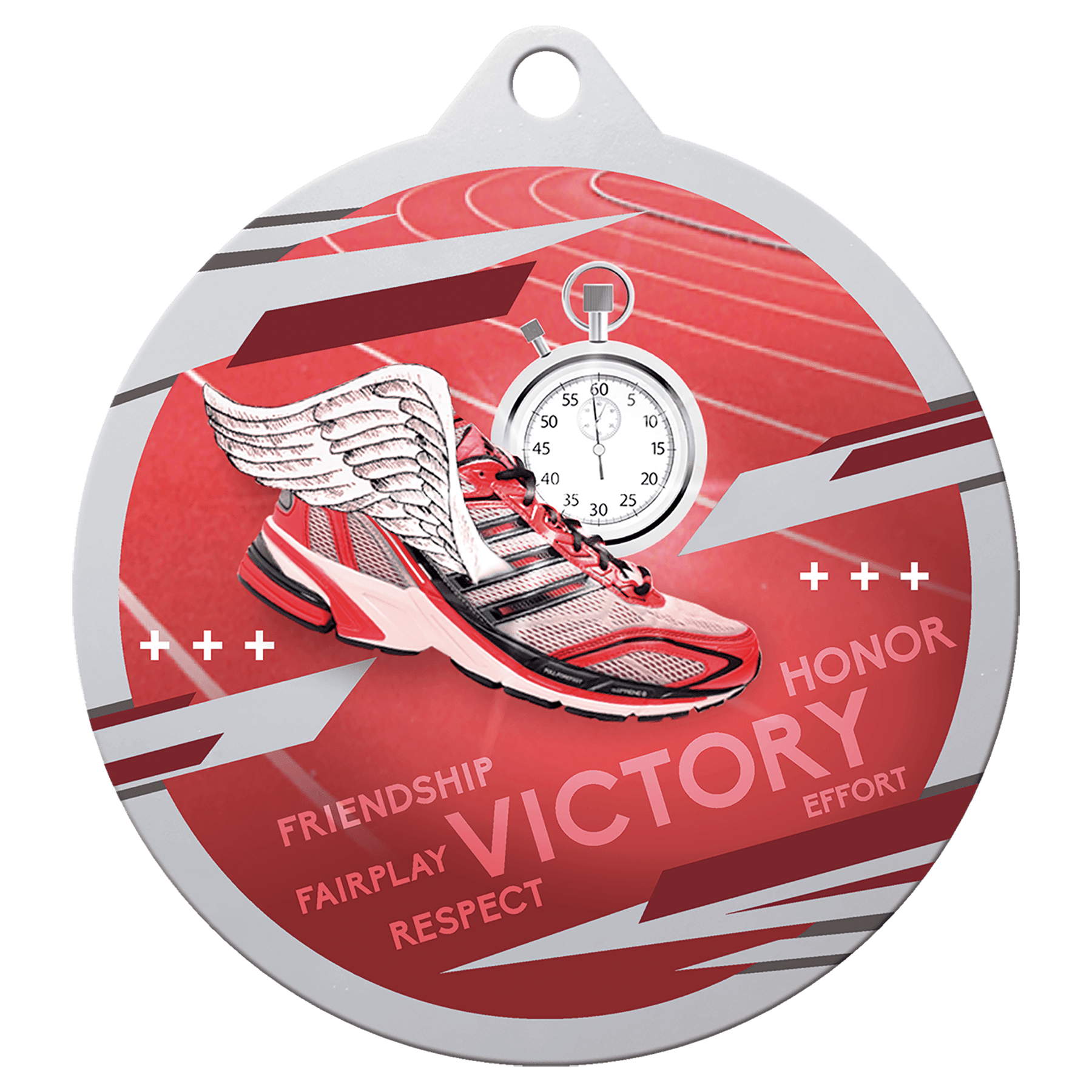 Silver 2 3/4" Inspire Track Medal