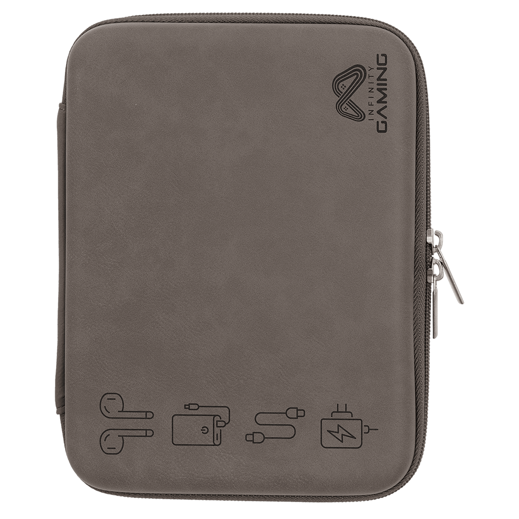 8 1/2" x 6" x 1 3/4" Gray Leatherette Cord Case