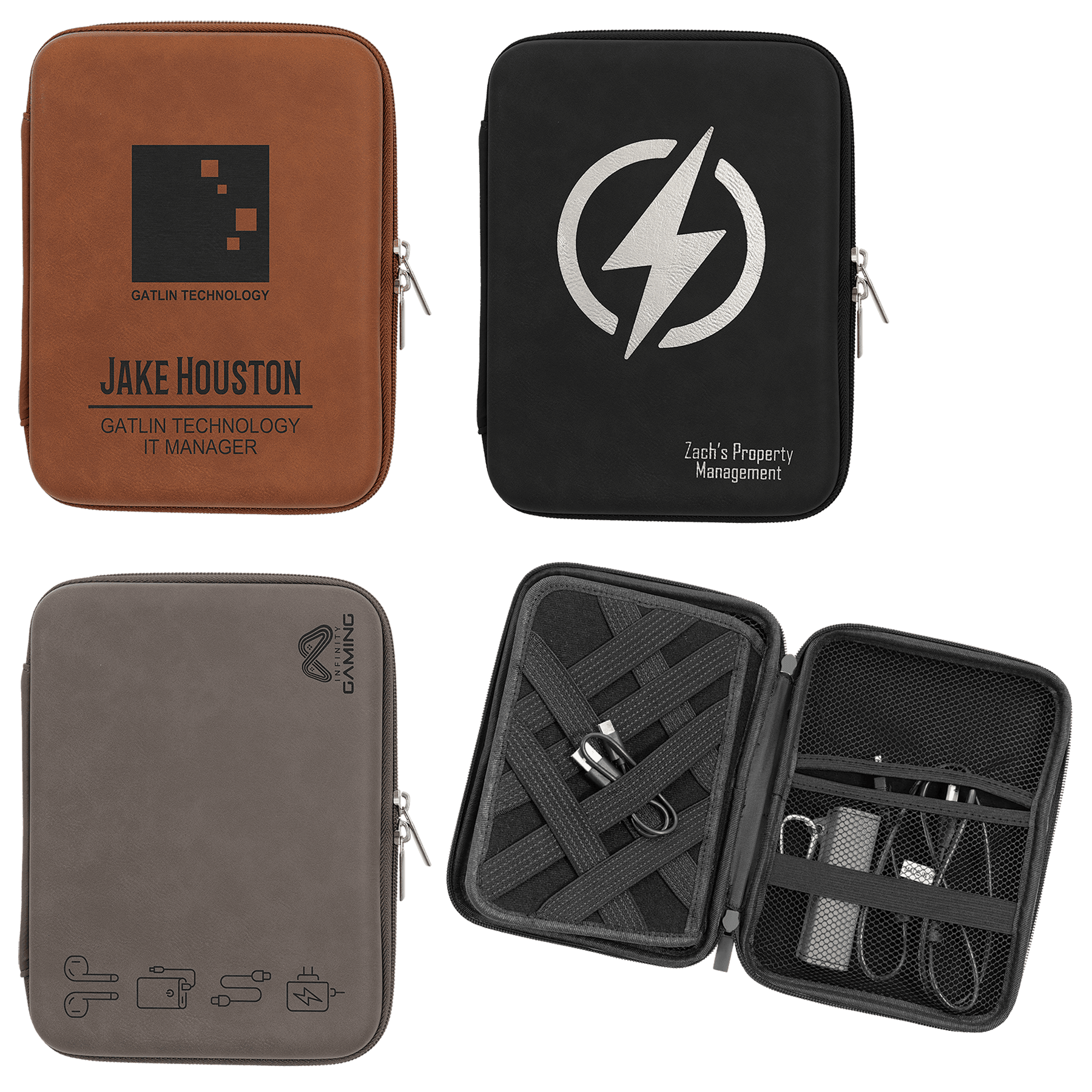 8 1/2" x 6" x 1 3/4" Leatherette Cord Case Sample Set