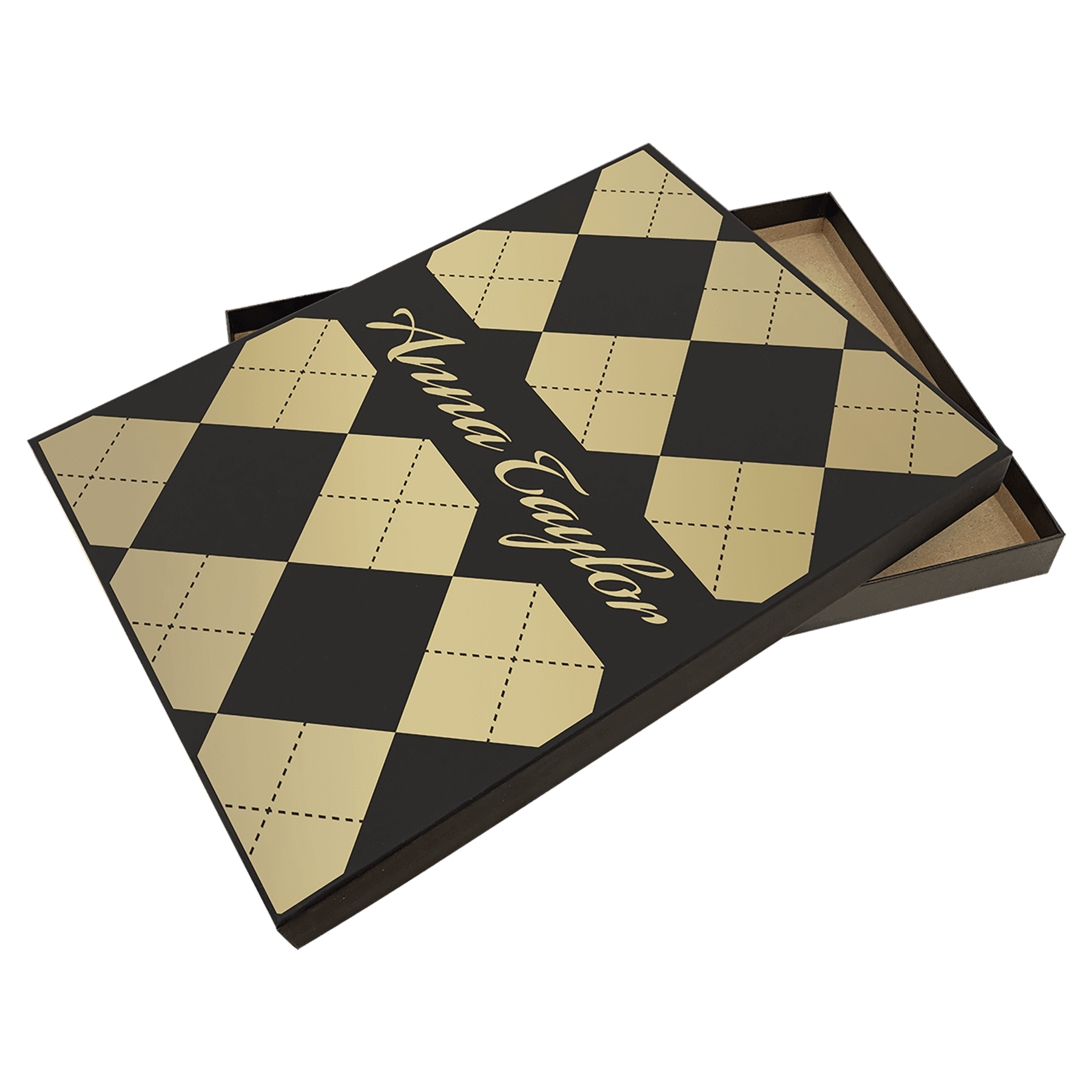 9 x 12 Black/Gold Lazerburst Plaque Presentation Box