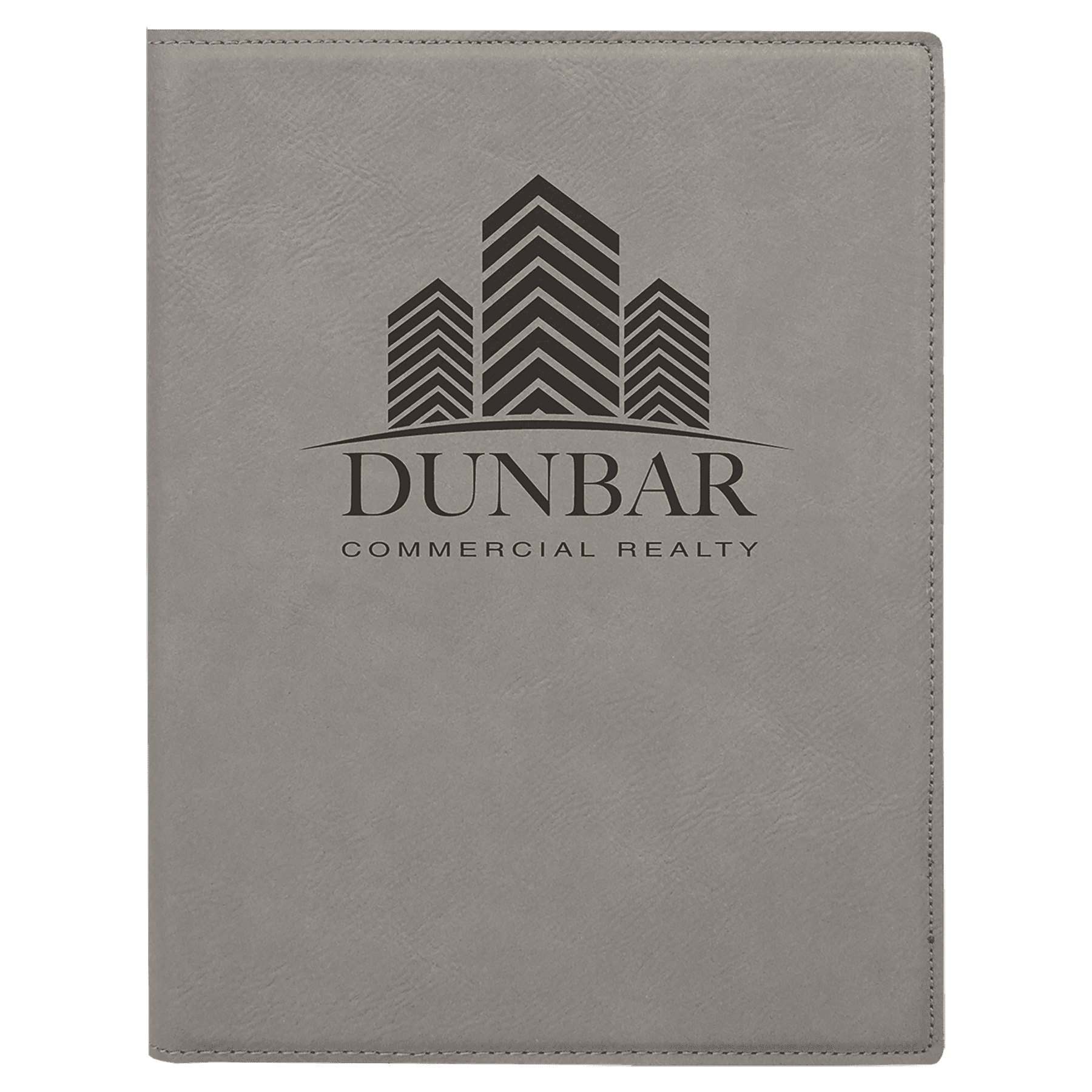 7" x 9" Gray Laserable Leatherette Small Portfolio with Notepad